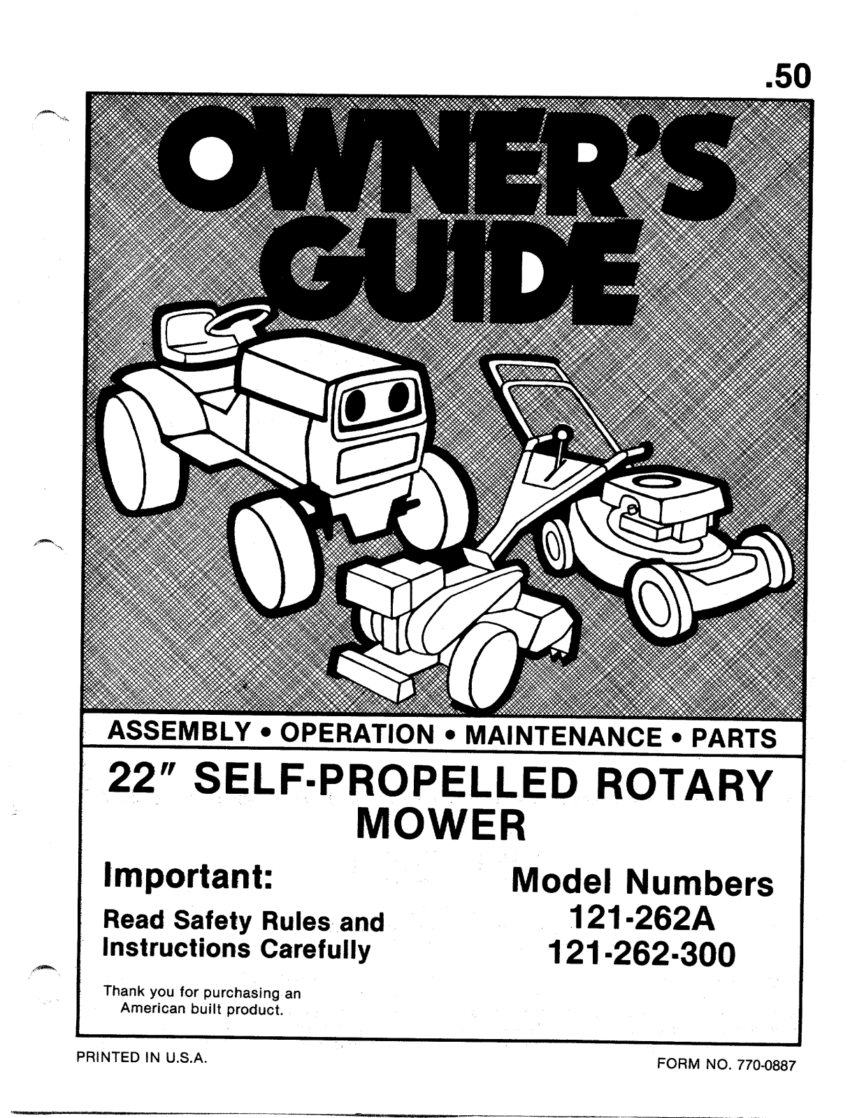 MTD 121-262A, 121-262-300 User Manual