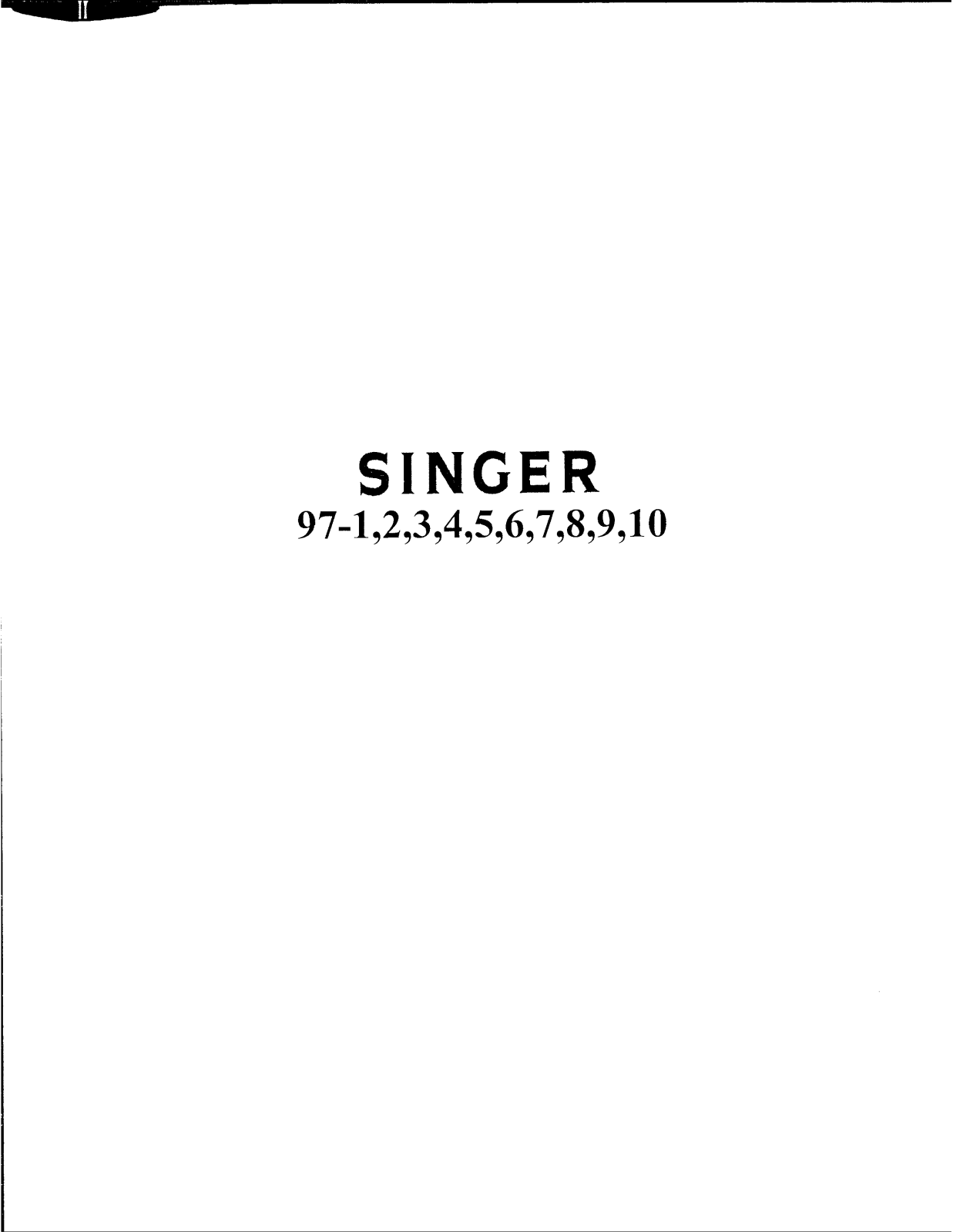 Singer 97-9, 97-8, 97-7, 97-6, 97-5 Owner's Manual