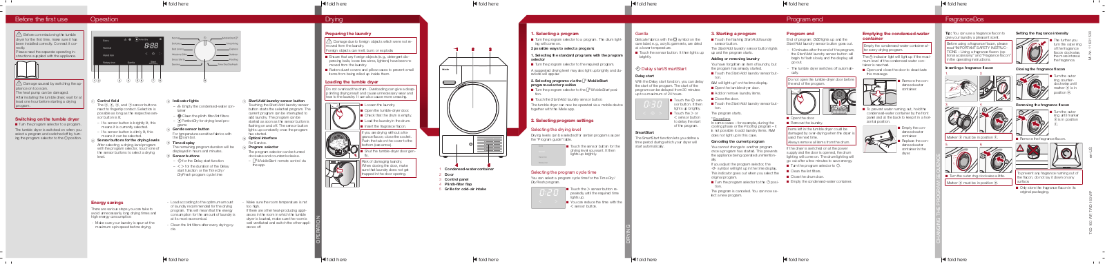 Miele TXD 160 WP, TWD 160 WP Brief operating instructions