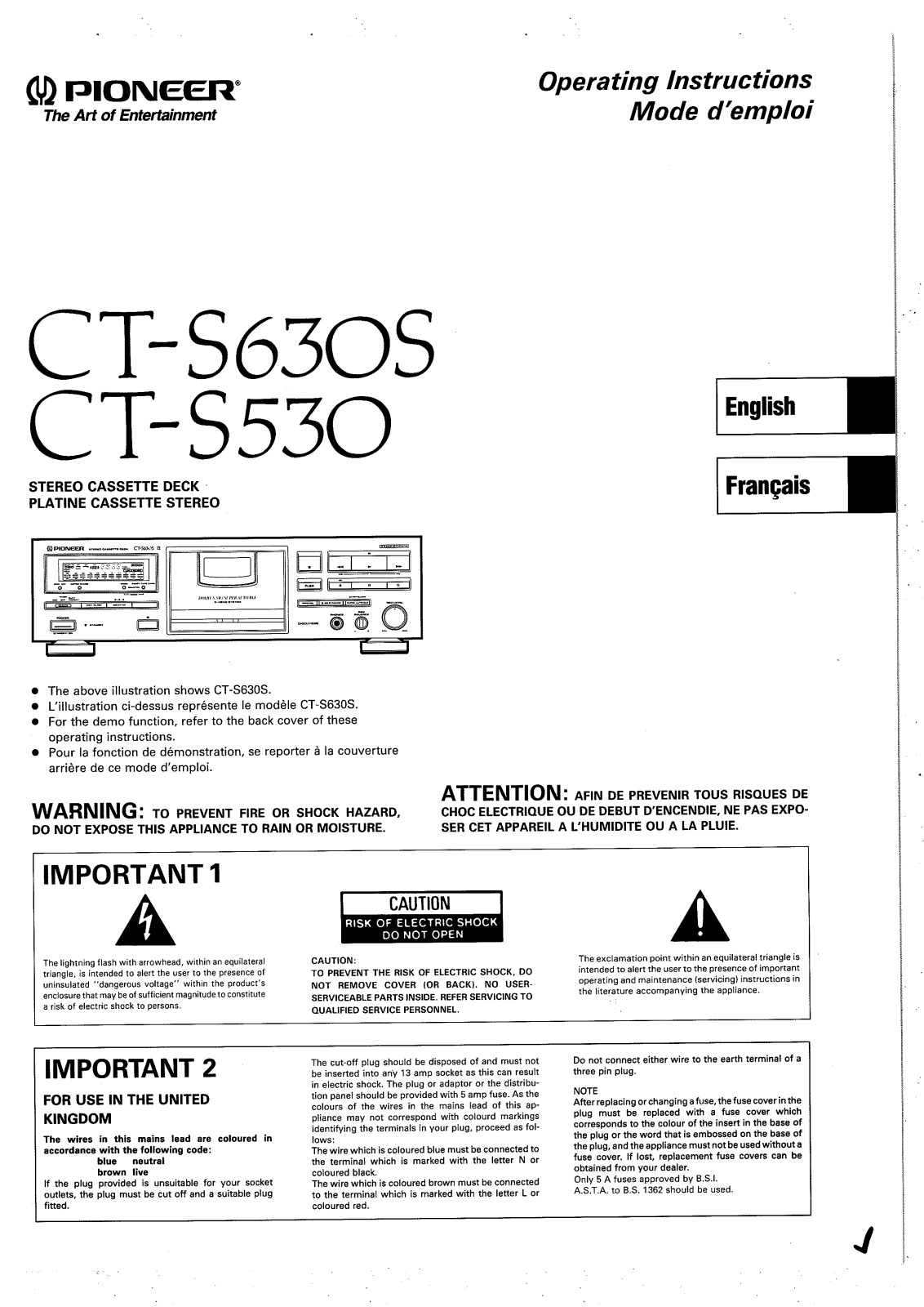 Pioneer CTS-630-S Owners manual