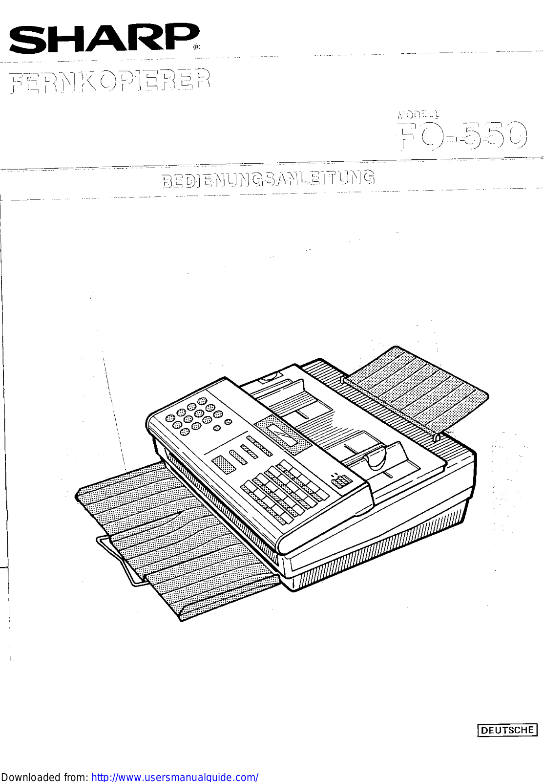 SHARP FO-550 User Manual