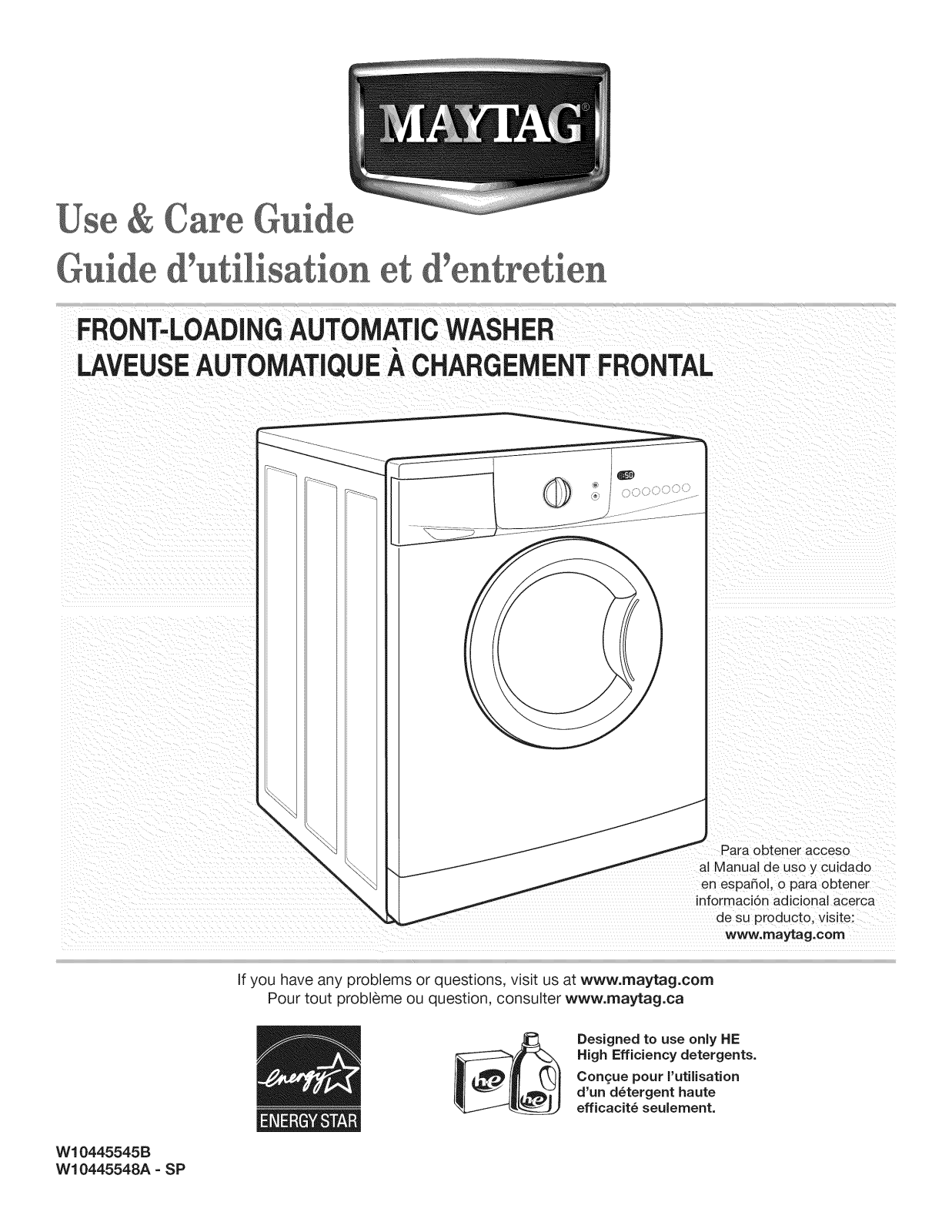 Maytag MHWC7500YW0 Owner’s Manual