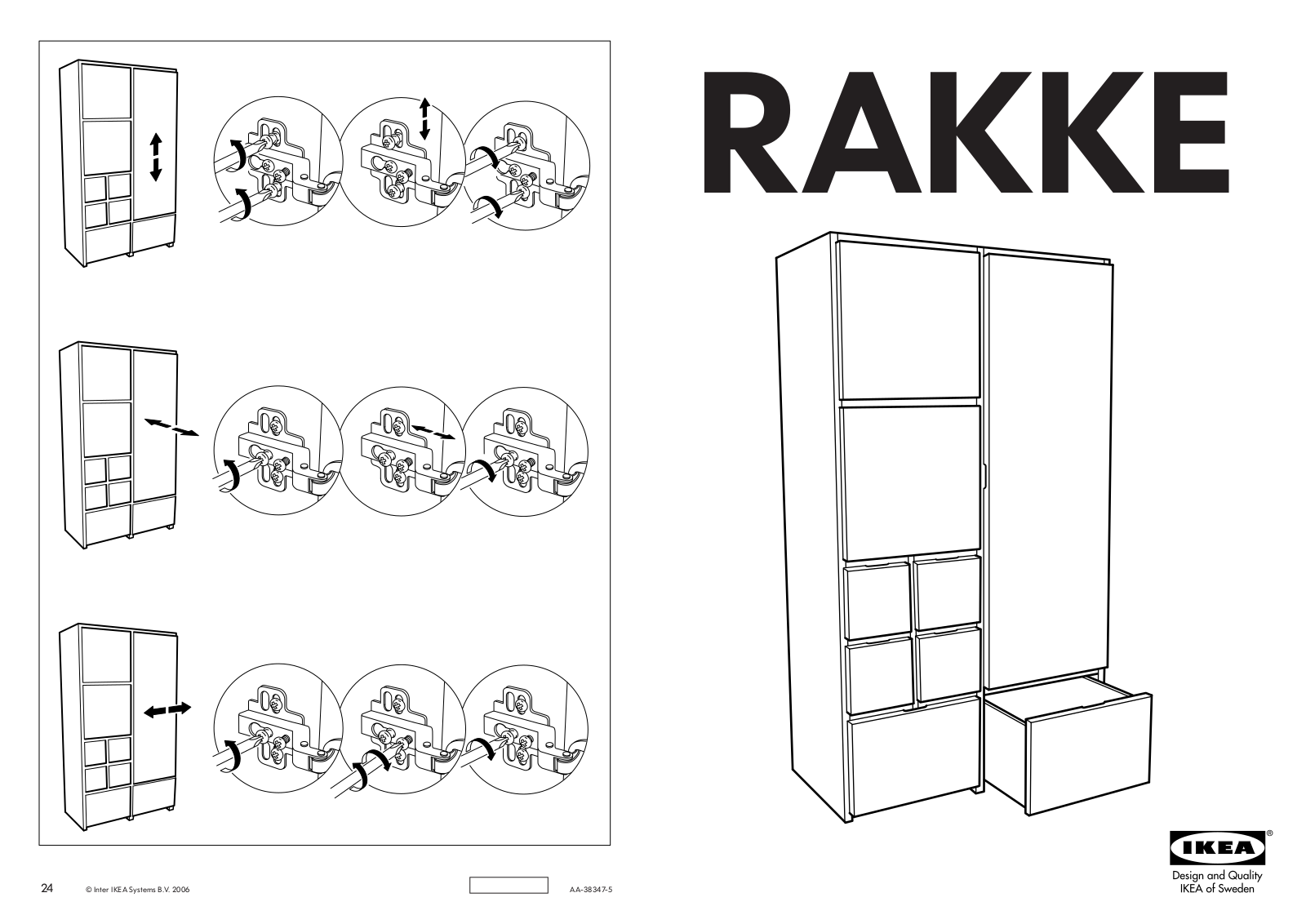 IKEA RAKKE WARDROBE 43X79 Assembly Instruction