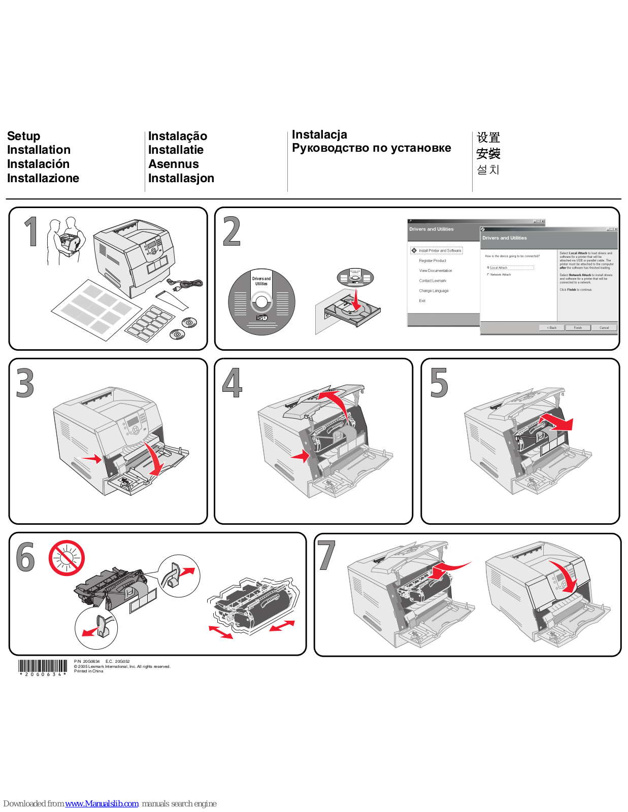 Lexmark T640n, T642, T642dn, T642dtn, T642tn Setup & Installation - ManualMachine.com
