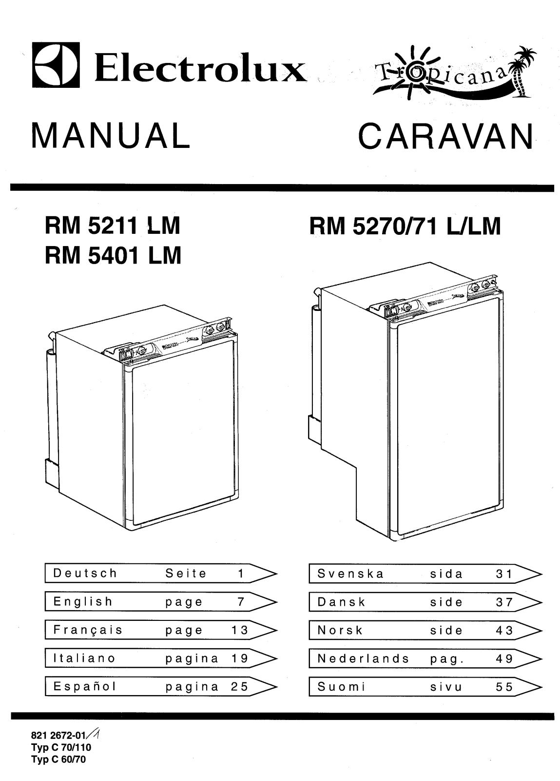 electrolux RM5405LM, RM5271LM, RM5211LM, RM4211LM, RM5401LM User Manual