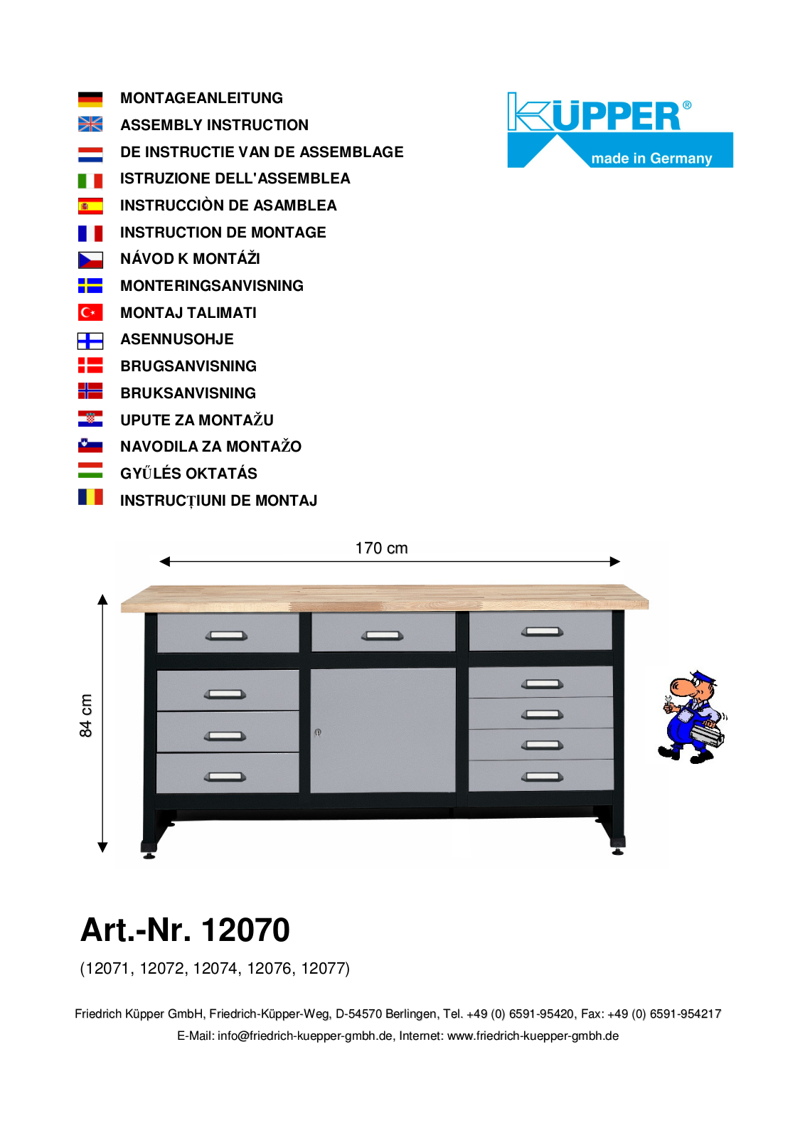 Küpper 12070, 12071, 12072, 12074, 12076 User guide