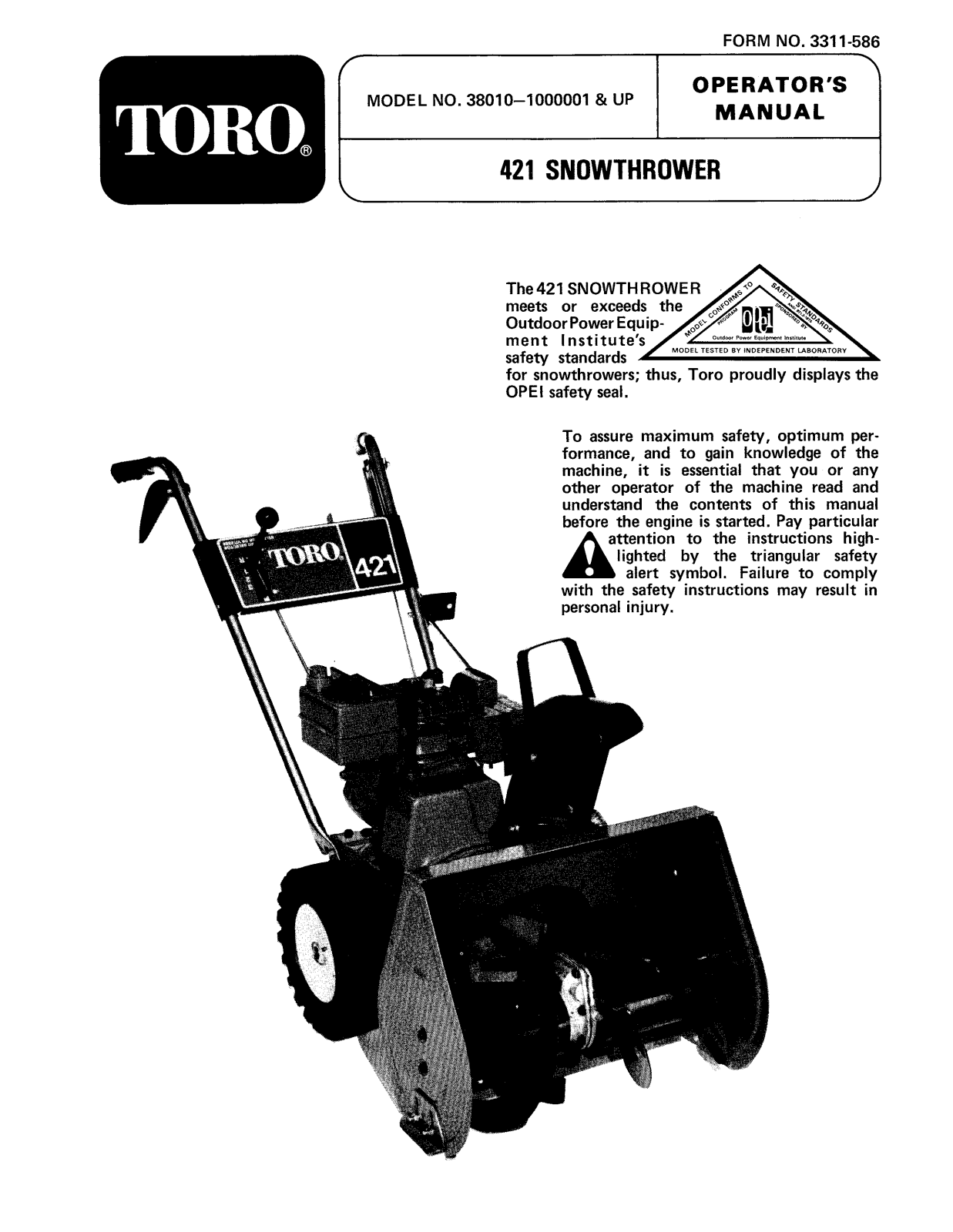 Toro 38010 Operator's Manual