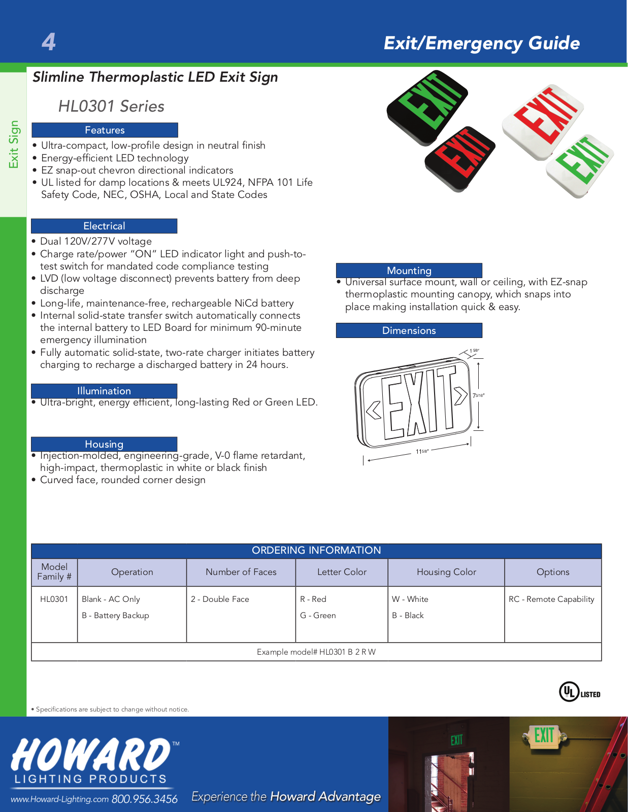 Howard Industries HL0301 Series Catalog Page