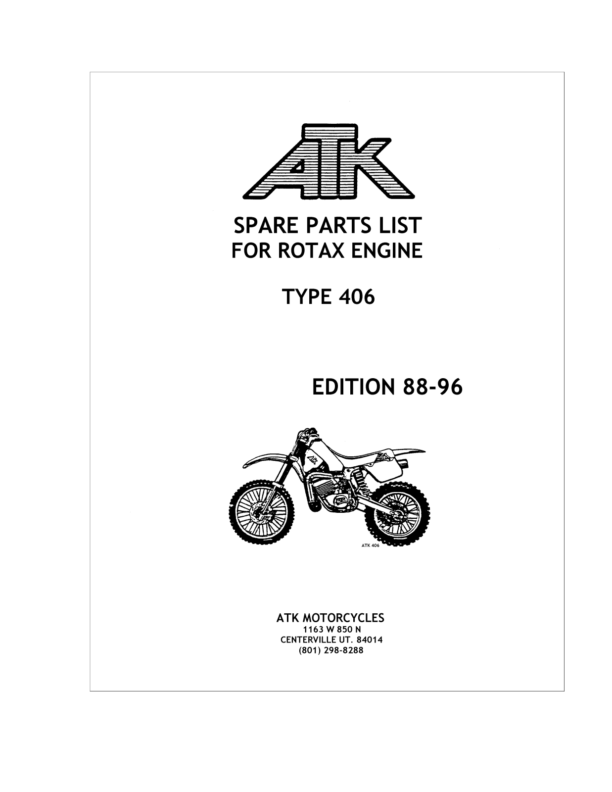 ATK Motorcycles 406 User Manual