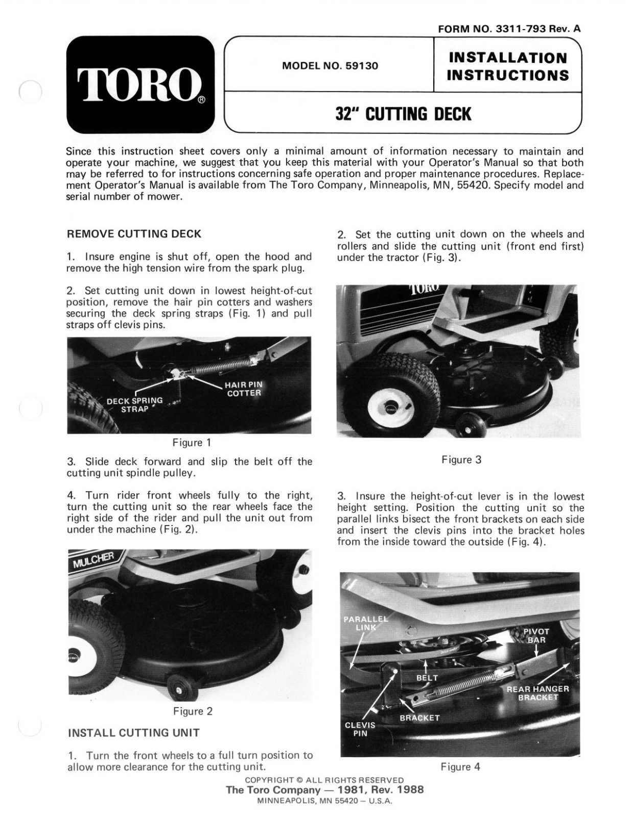 Toro 59130 Installation Instructions