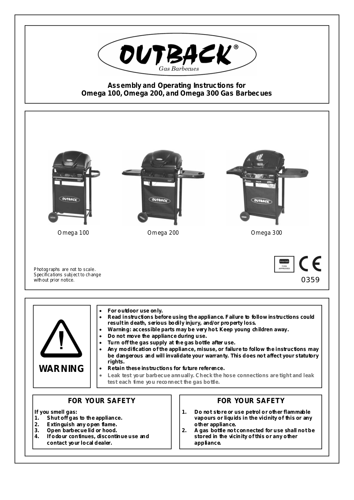 Outback Power Systems OMEGA 200, OMEGA 300, OMEGA 100 User Manual