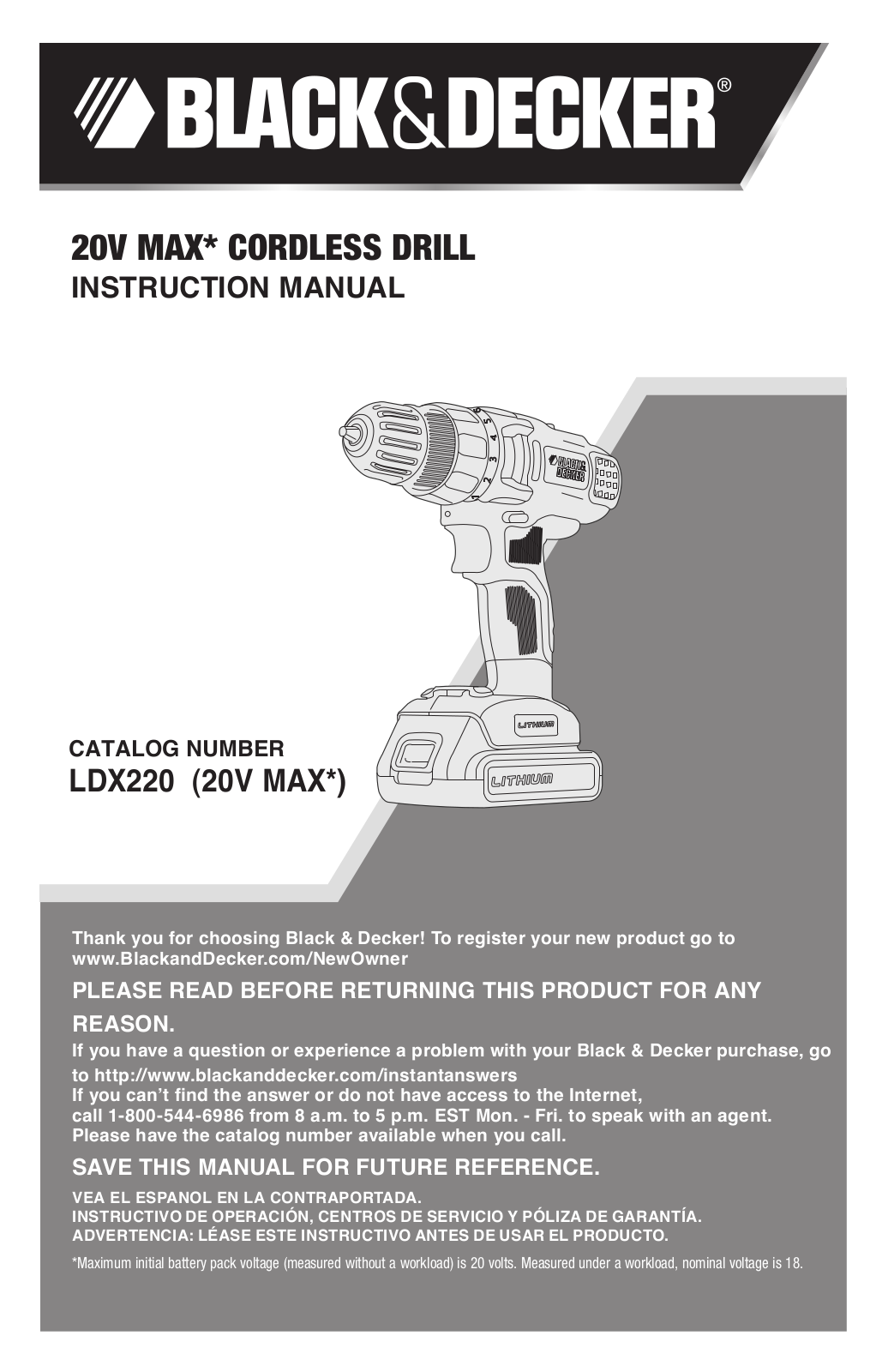 Black & Decker LDX220 User Manual 2