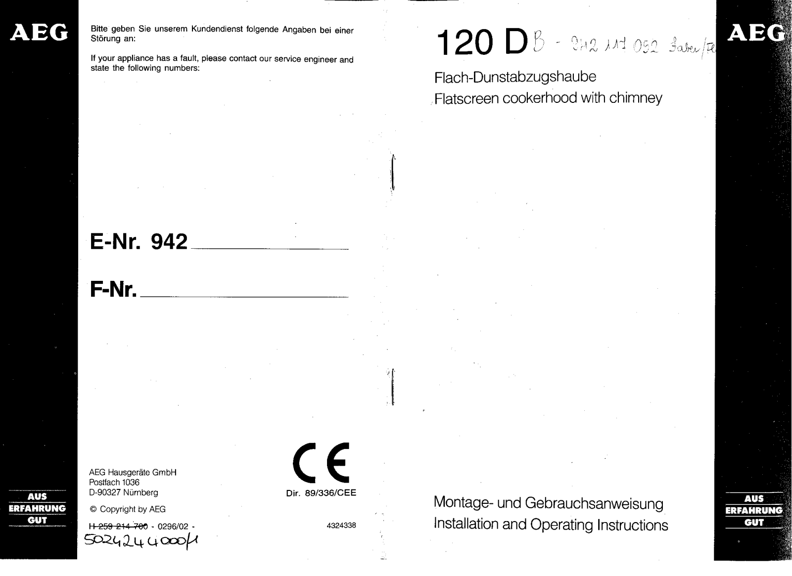 AEG-Electrolux 120D User Manual