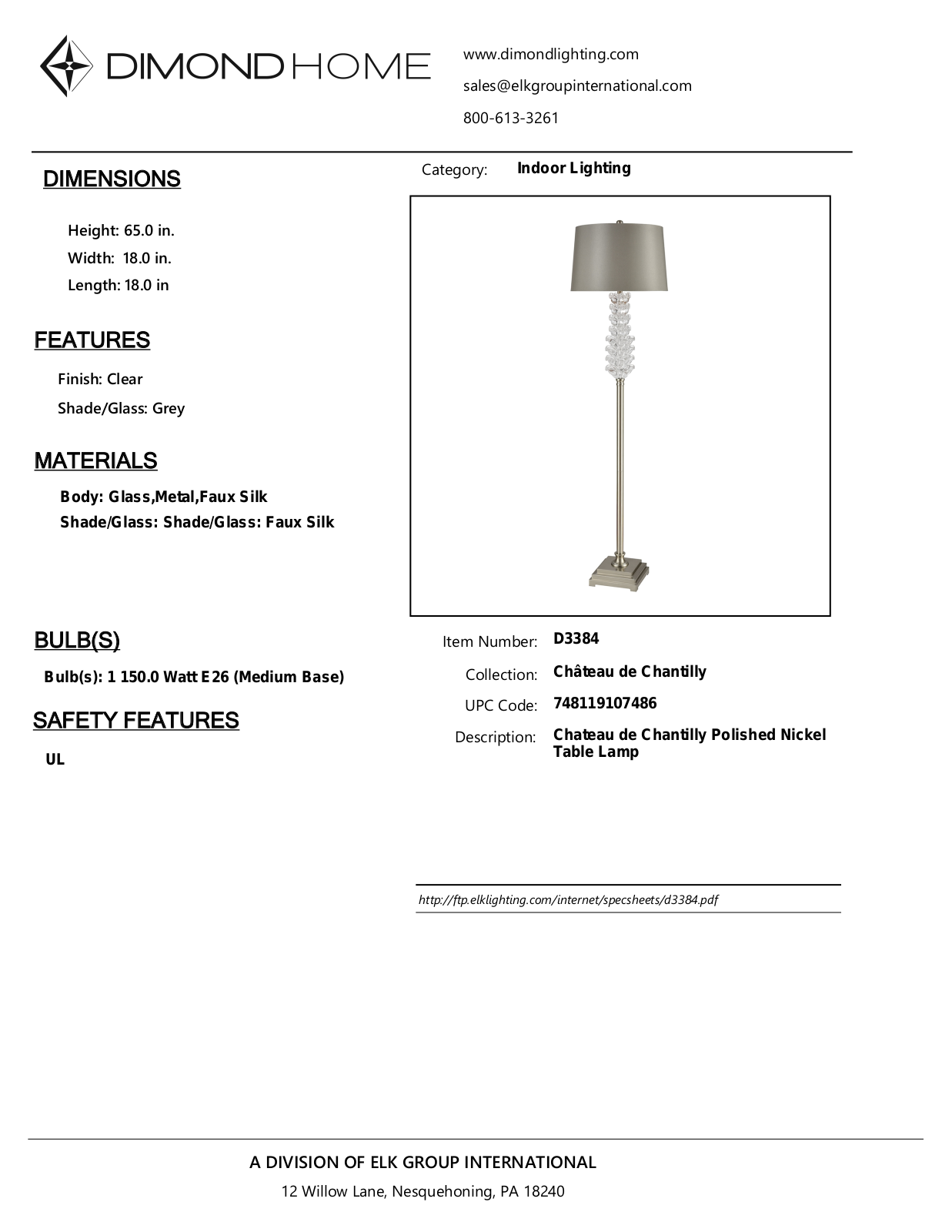 ELK Home D3384 User Manual