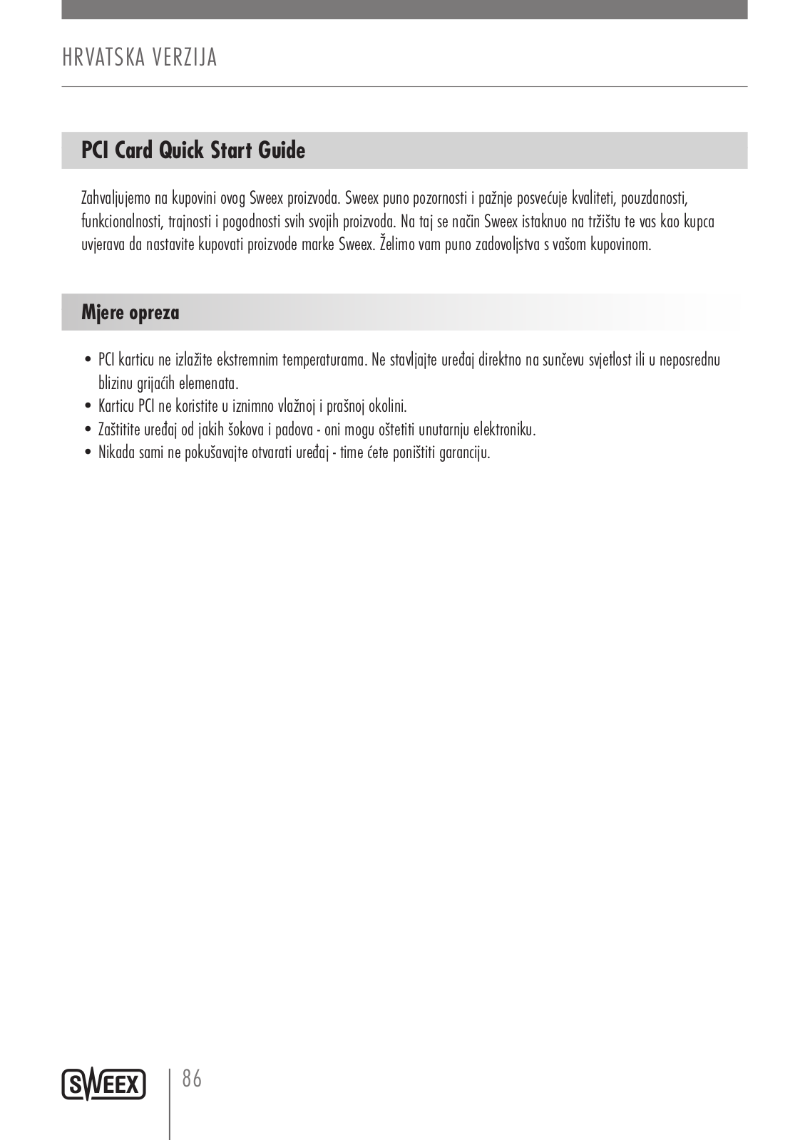 Sweex GC811 QUICK GUIDE