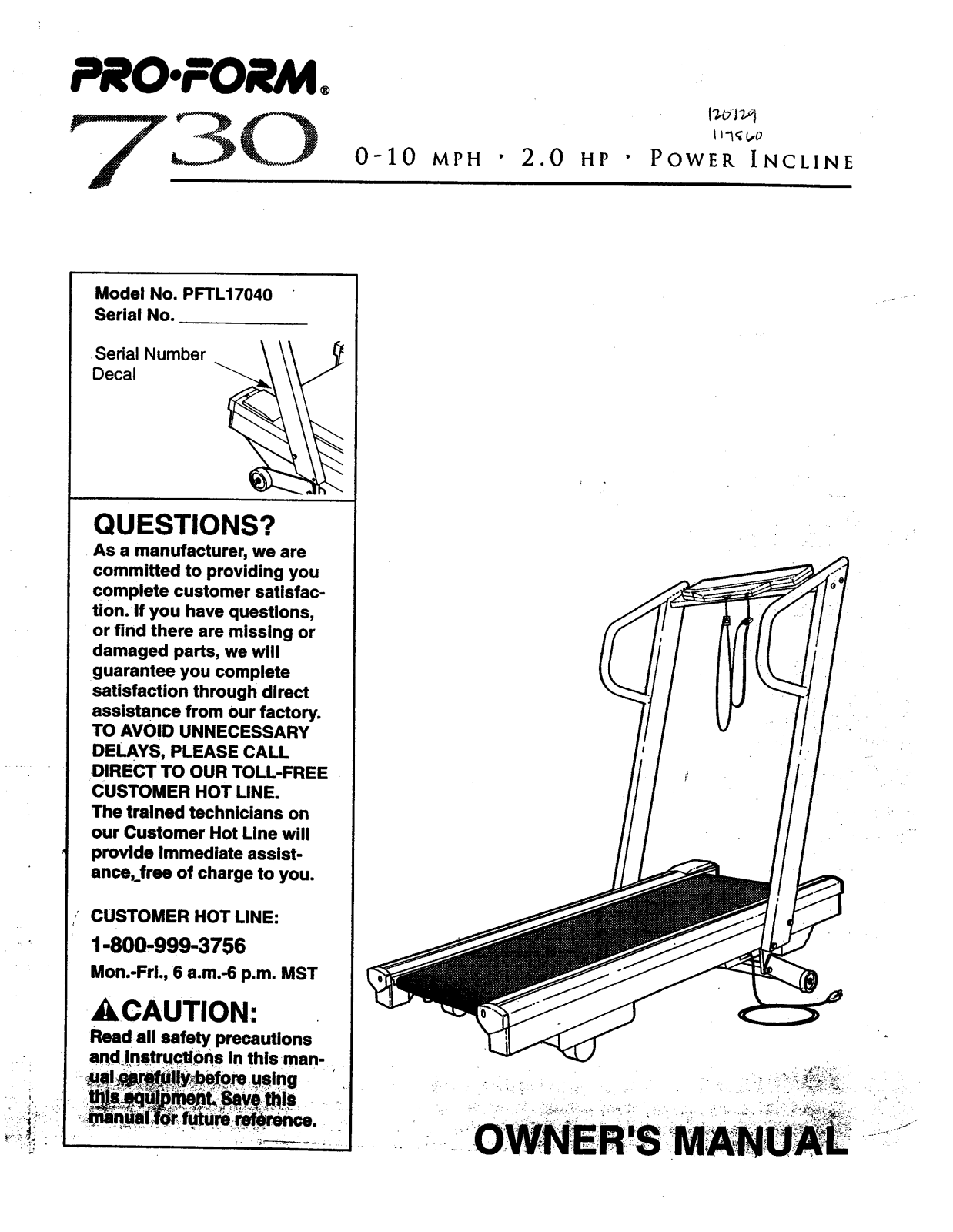 ProForm PFTL17040 User Manual