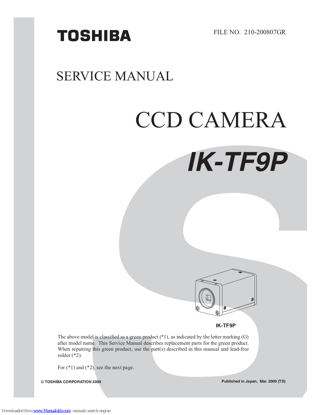 Toshiba IK-TF9P, IK-TF5P Service Manual