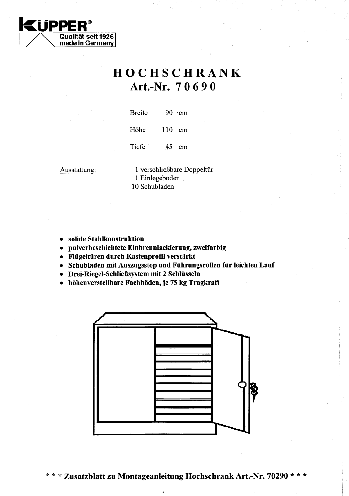 Küpper 70690, 70691, 70692, 70694, 70697 User guide