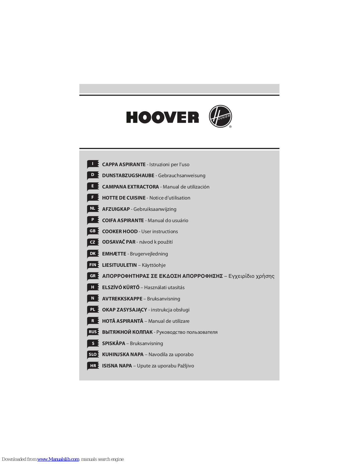 Hoover HGM61X User Instructions