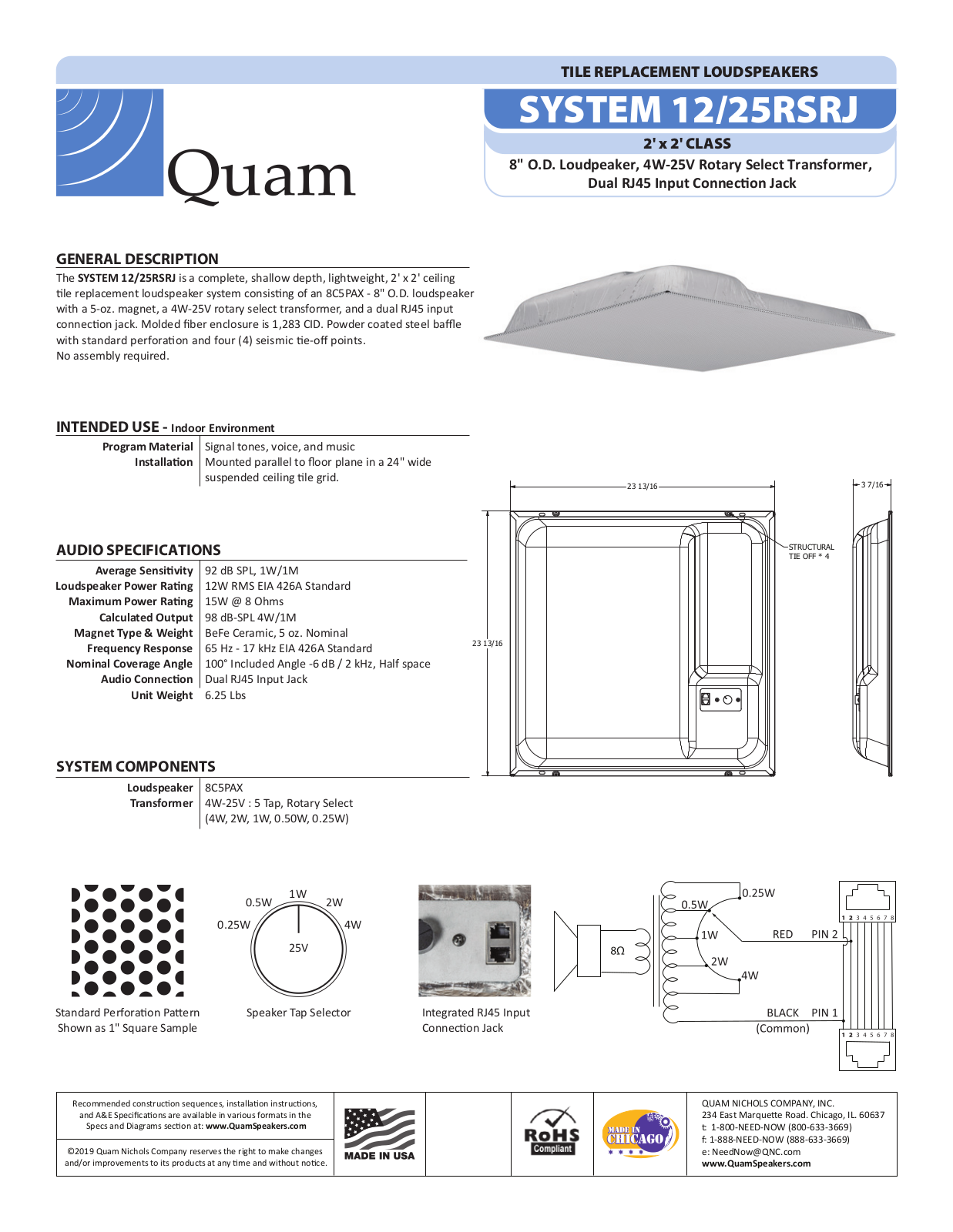 Quam SYSTEM-12/25RSRJ Specifications