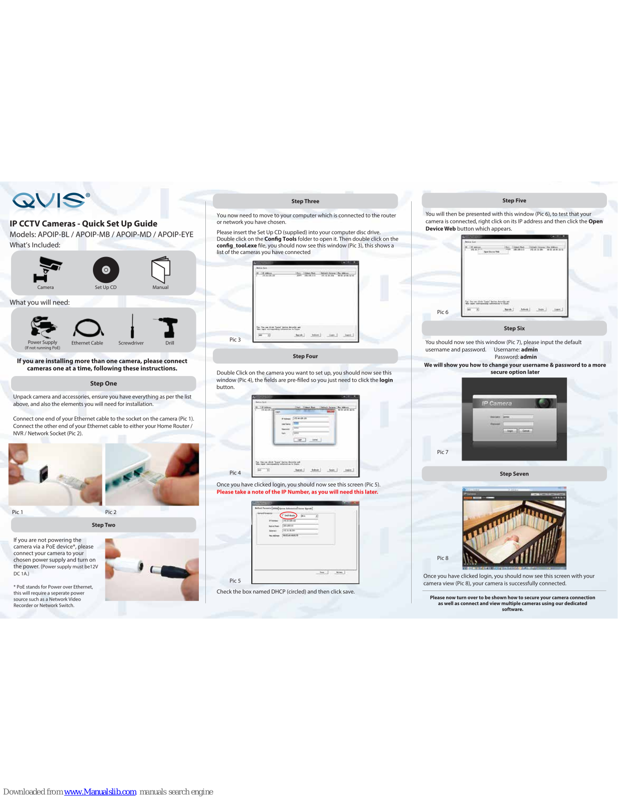 Qvis APOIP-BL, APOIP-MD, APOIP-EYE Quick Setup Manual - ManualMachine.com