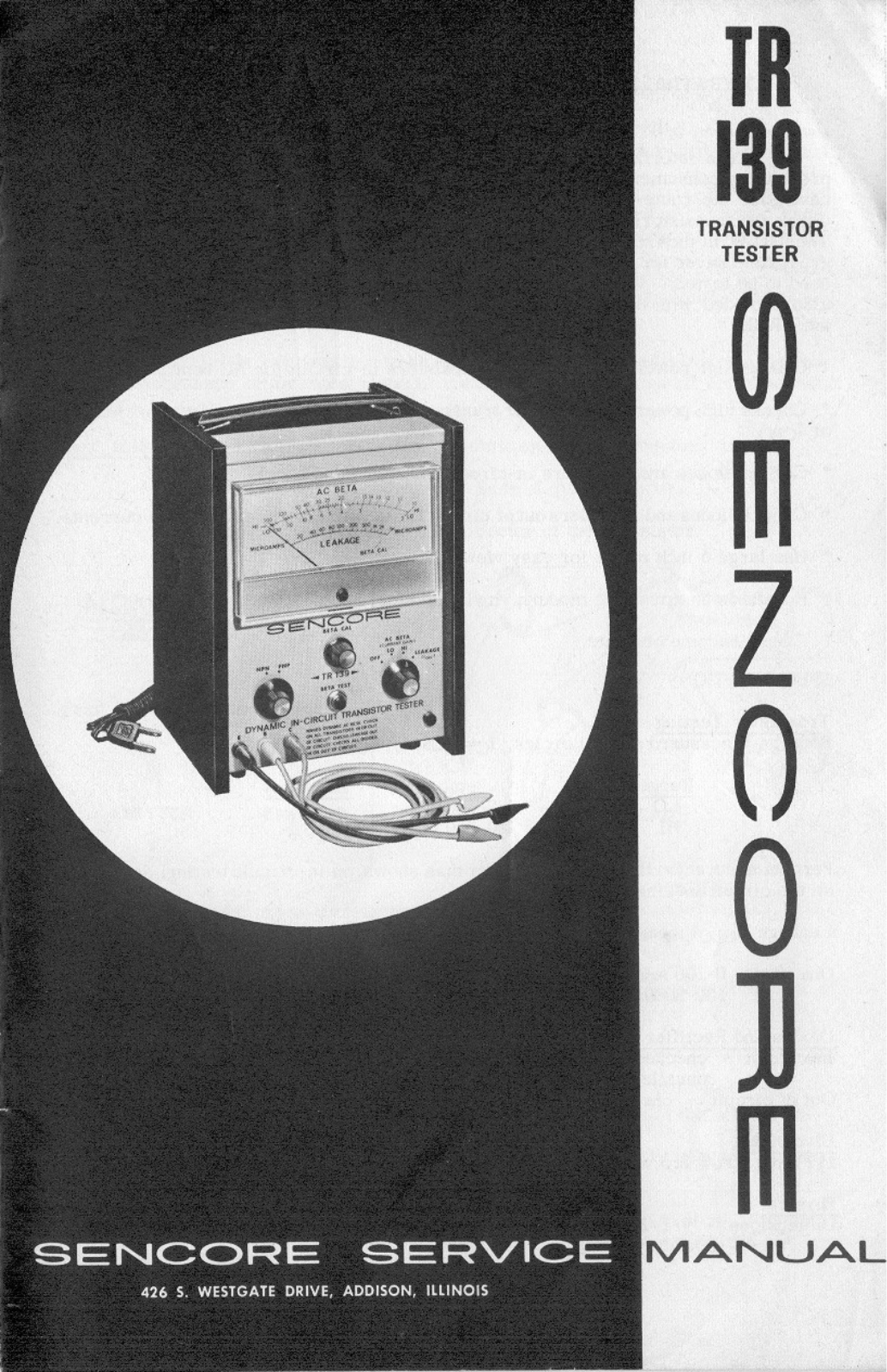 Sencore TR 139 Service Manual