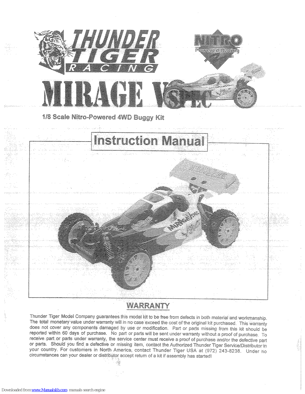 THUNDER TIGER MIRAGE V, MIRAGE V spec Instruction Manual