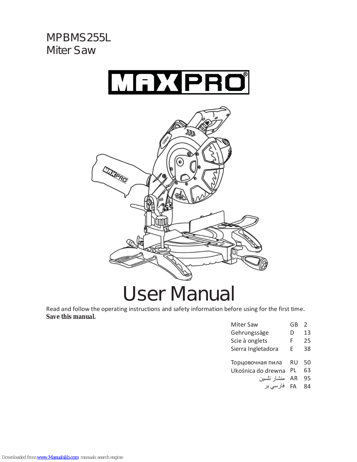 MaxPro MPBMS255L User Manual