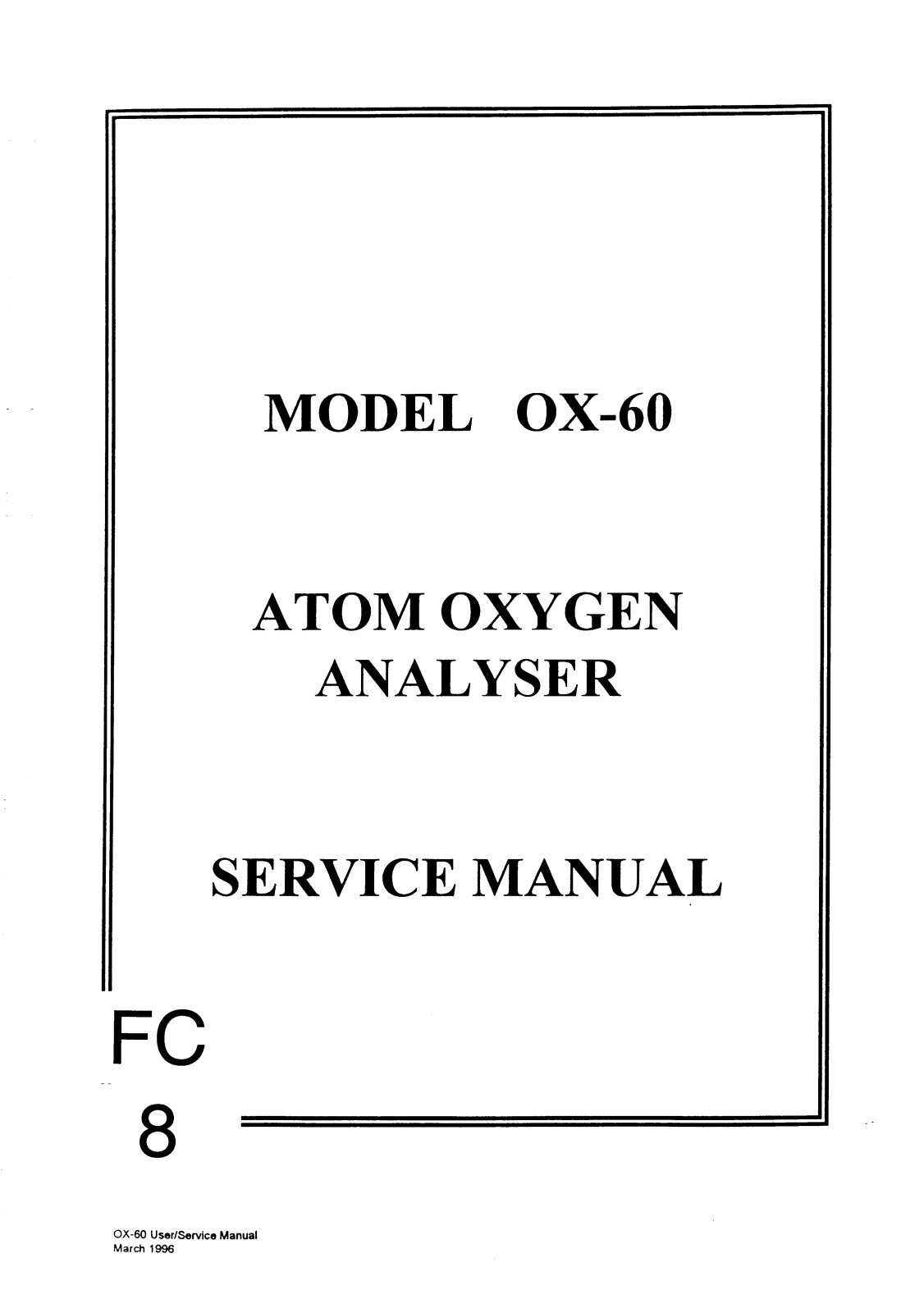 Atom OX60 Oxygen Analyser Service Manual