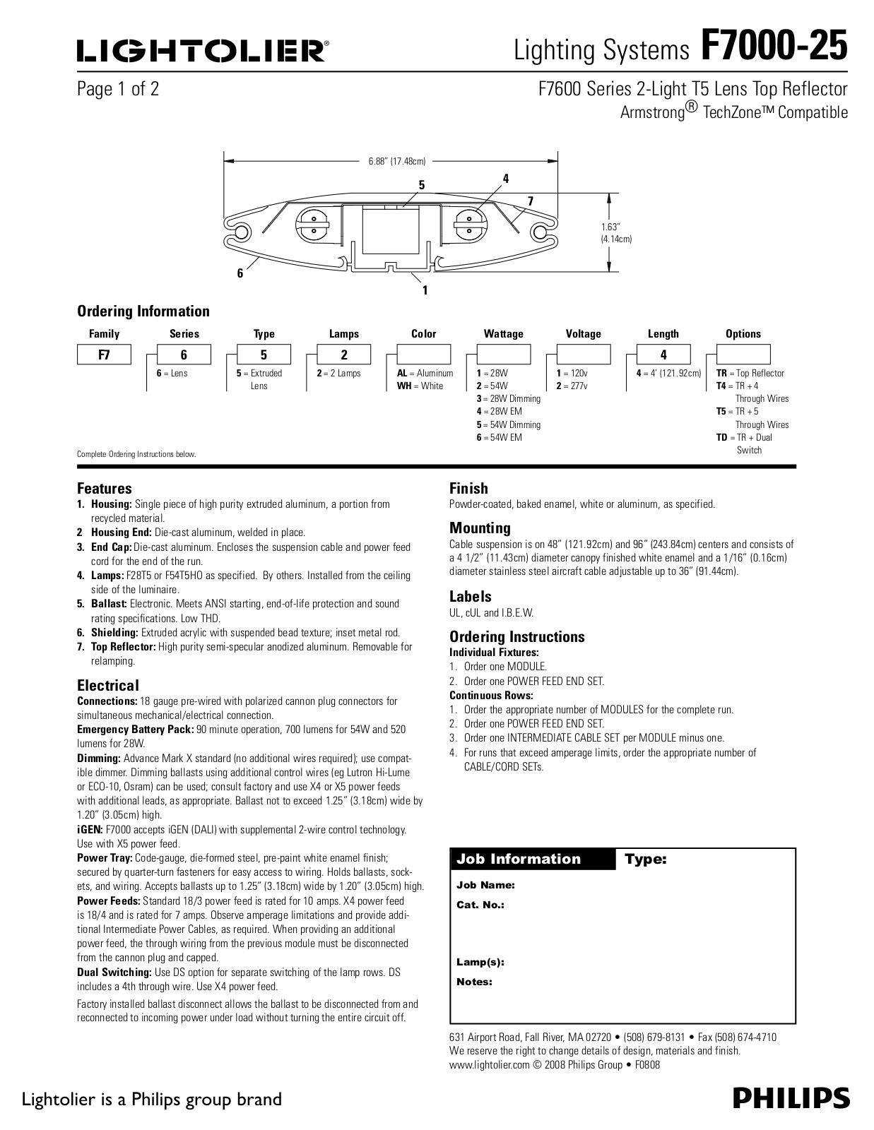 Lightolier F7000-25 User Manual