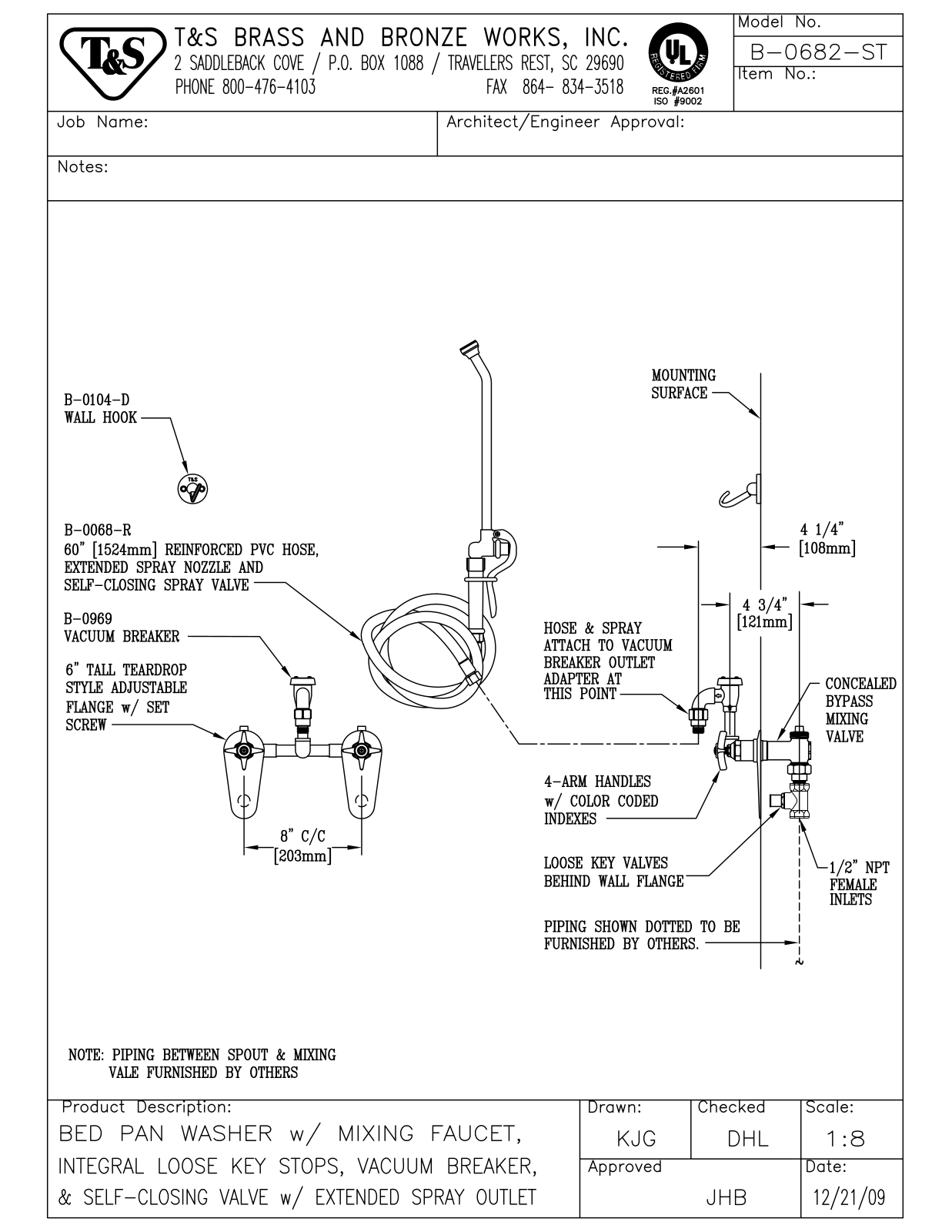 T & S Brass & Bronze Works B-0682-ST General Manual