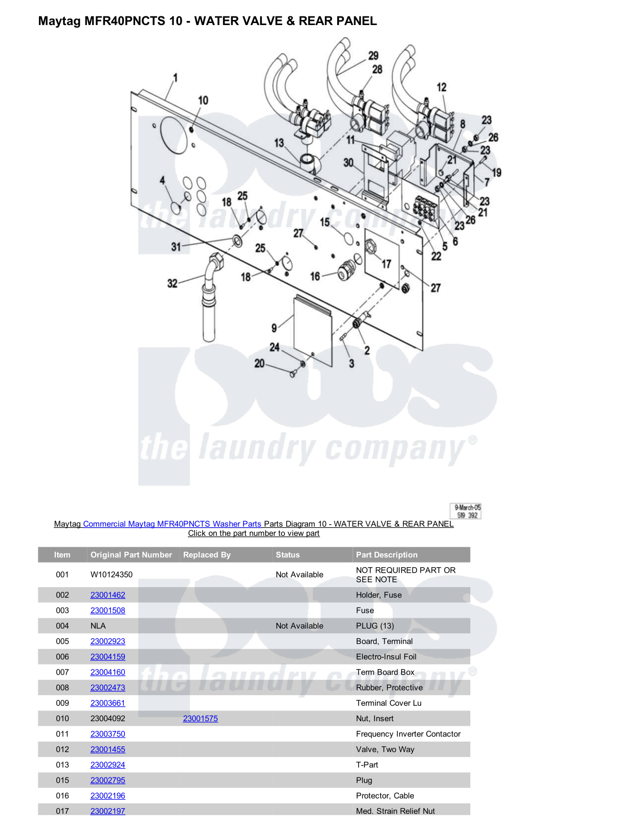 Maytag MFR40PNCTS Parts Diagram