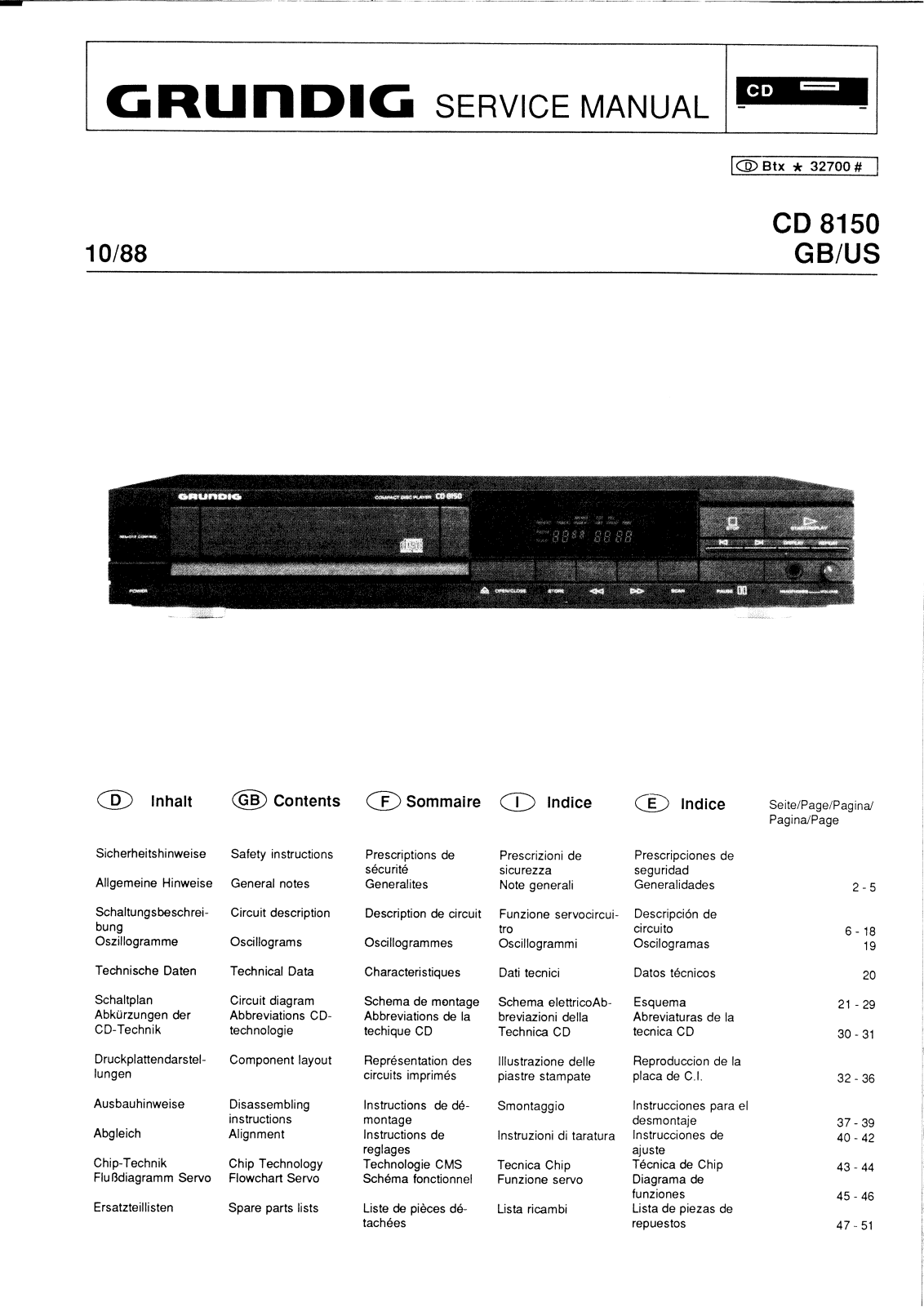 Grundig CD-8150 Service manual