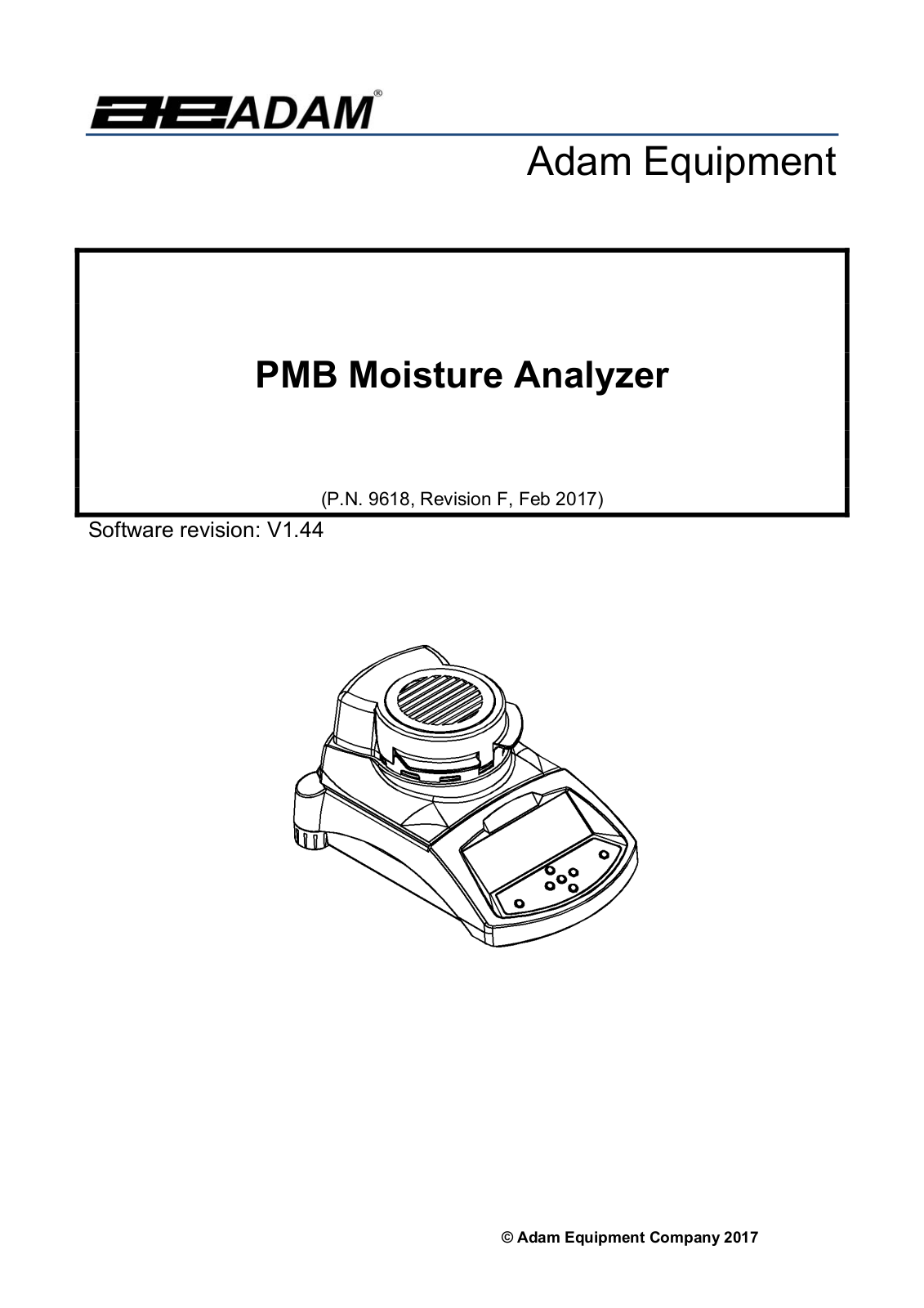 Adam Equipment PMB 53, PMB 163, PMB 202 Instruction Manual