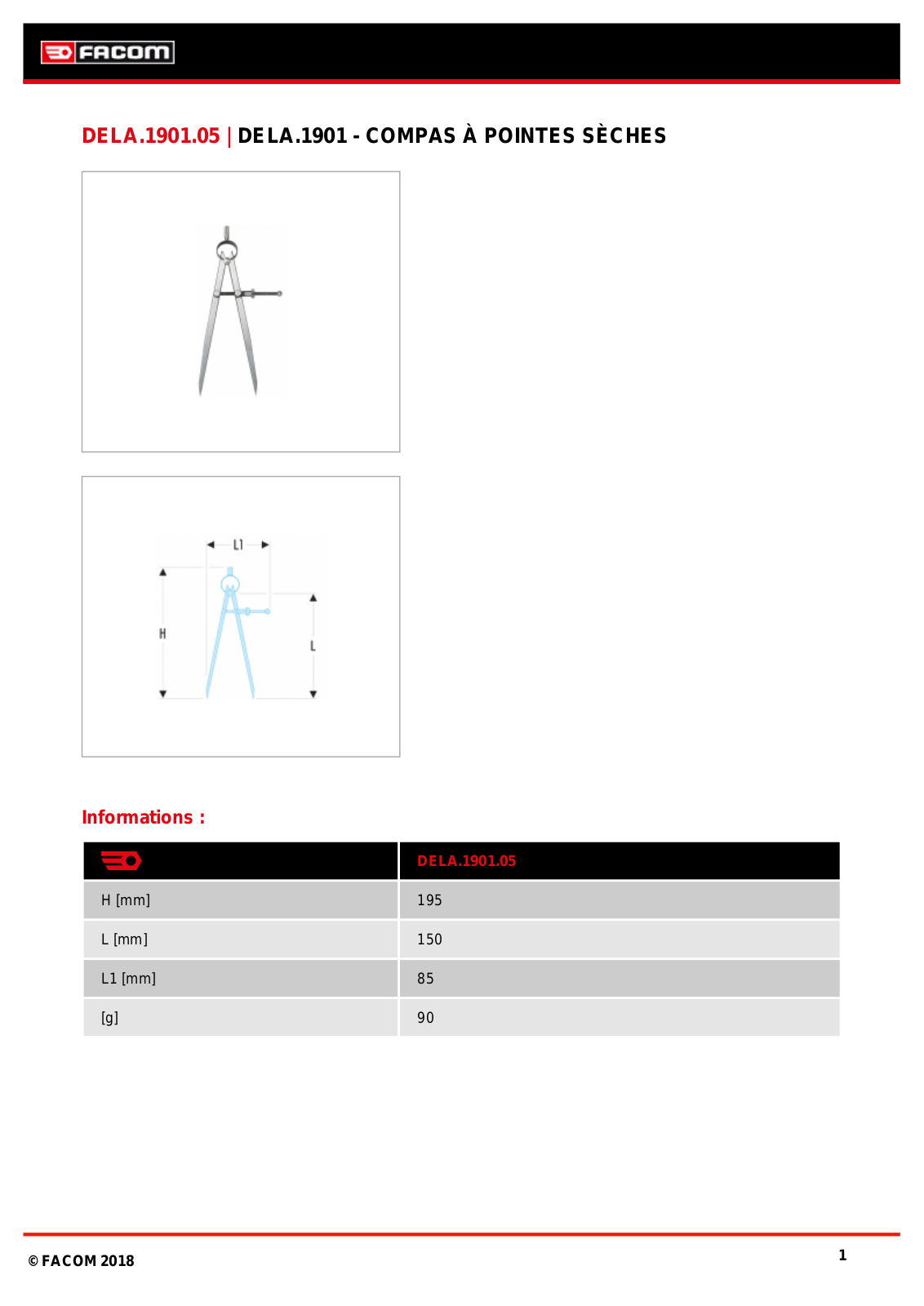 Facom DELA.1901.05 Specification - ManualMachine.com