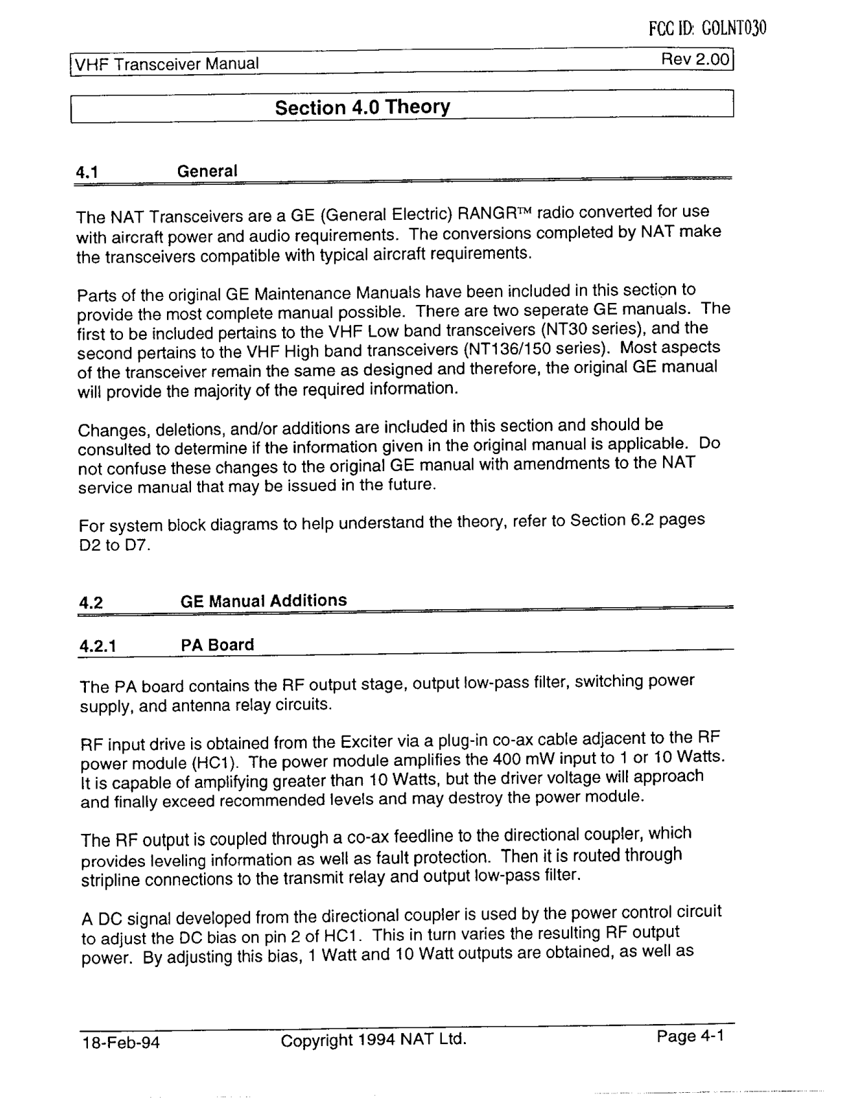 Wulfsberg Electronics Division NT030 User Manual