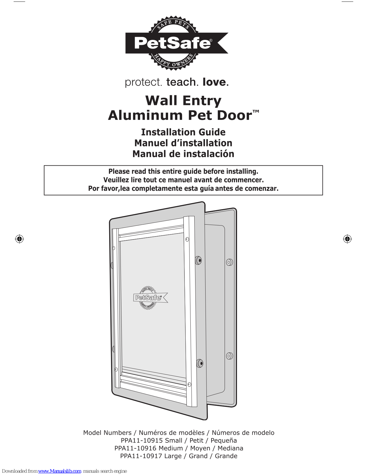 Petsafe PPA11-10915 Small, PPA11-10917 Large, PPA11-10916 Medium Installation Manual