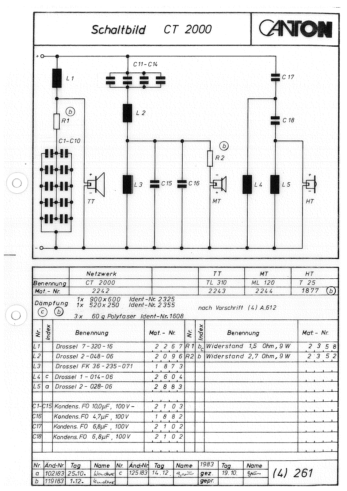 Canton CT 2000 Cirquit Diagram