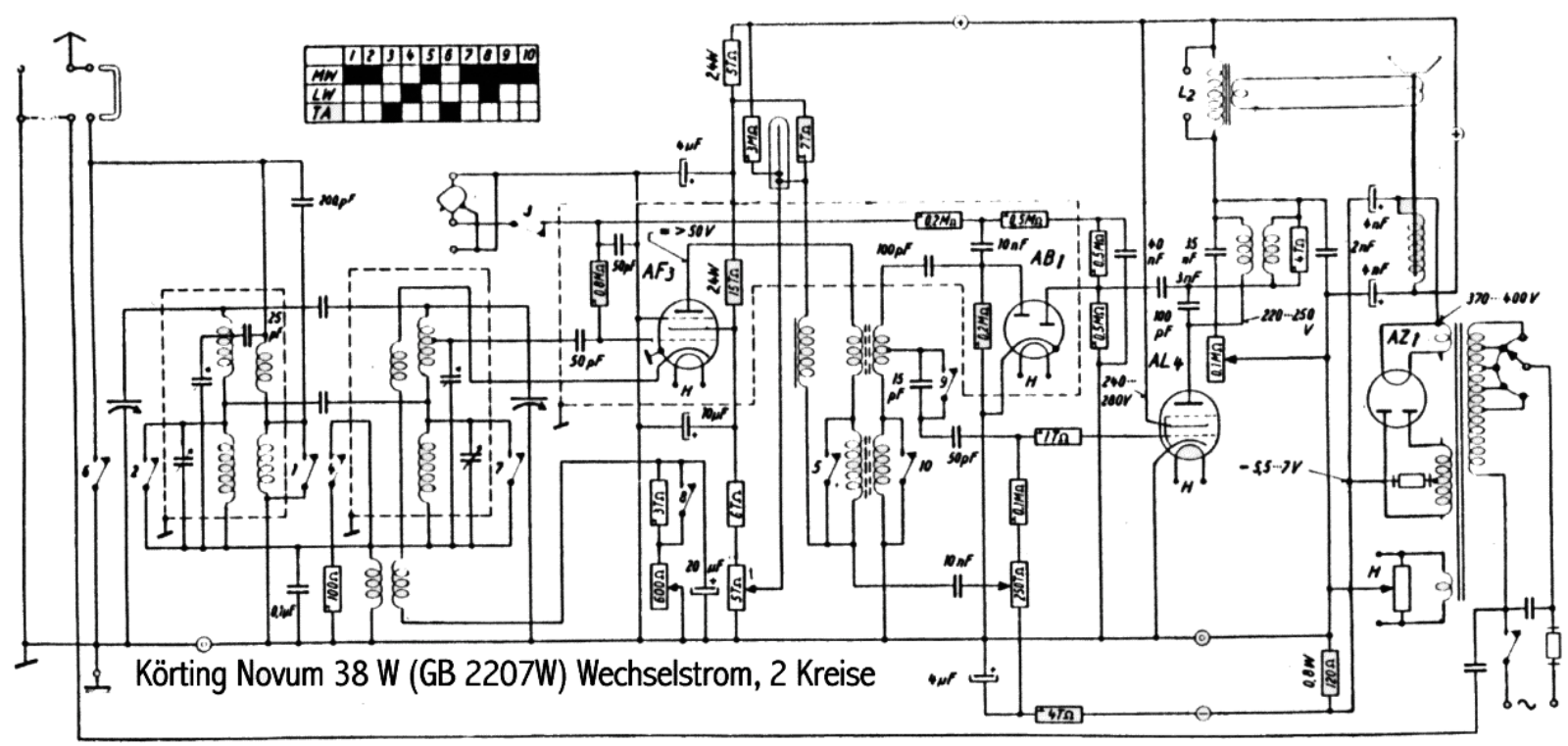 Korting Novum 38W Schematic