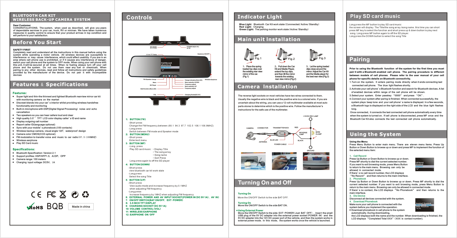 VOICECAR ELECTRONICS VC89 Users Manual