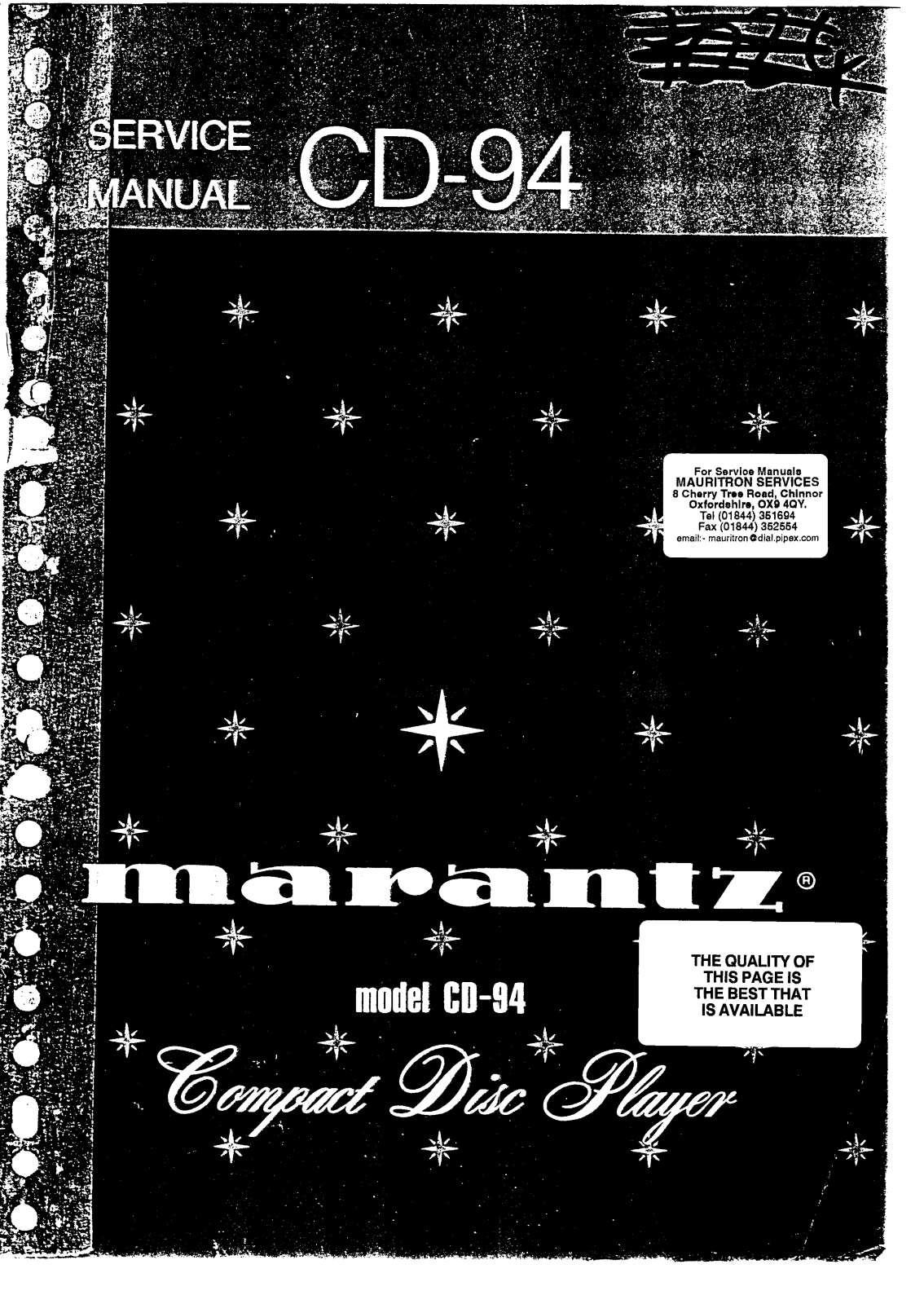 Marantz CD-94 Service Manual