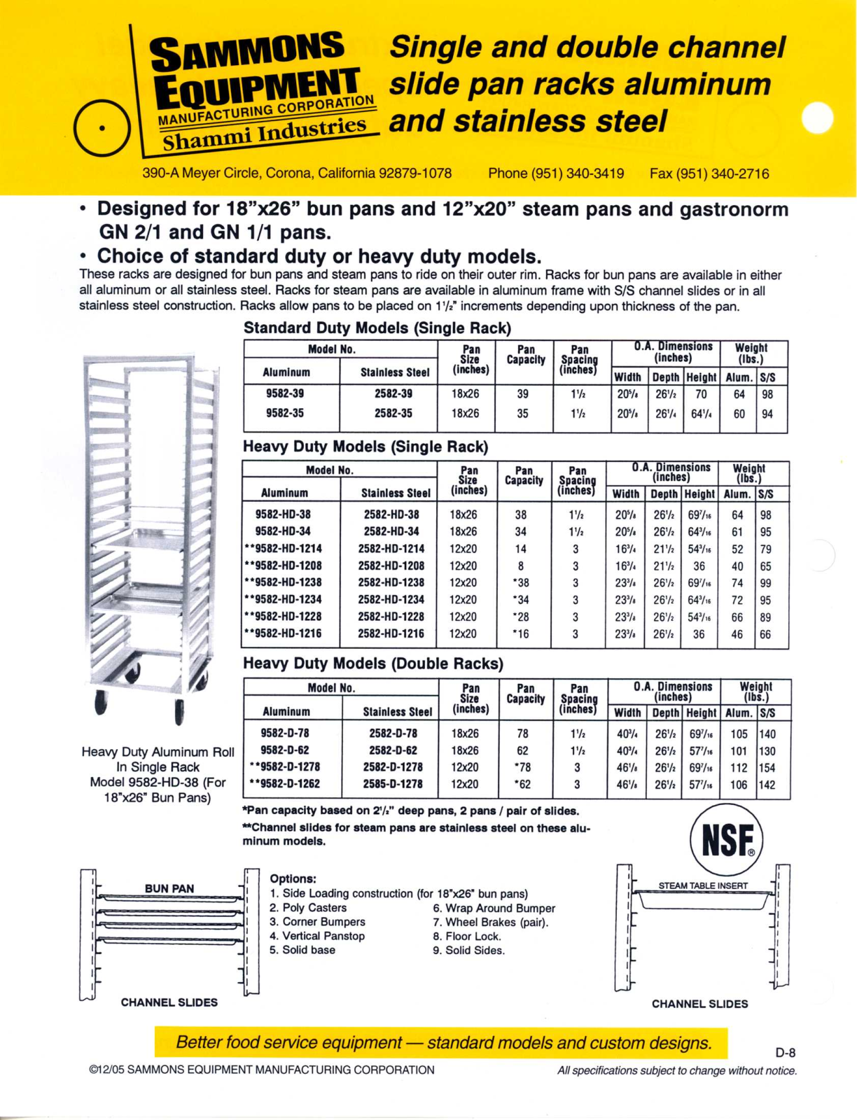 Sammons Equipment 2585-D-1278 User Manual