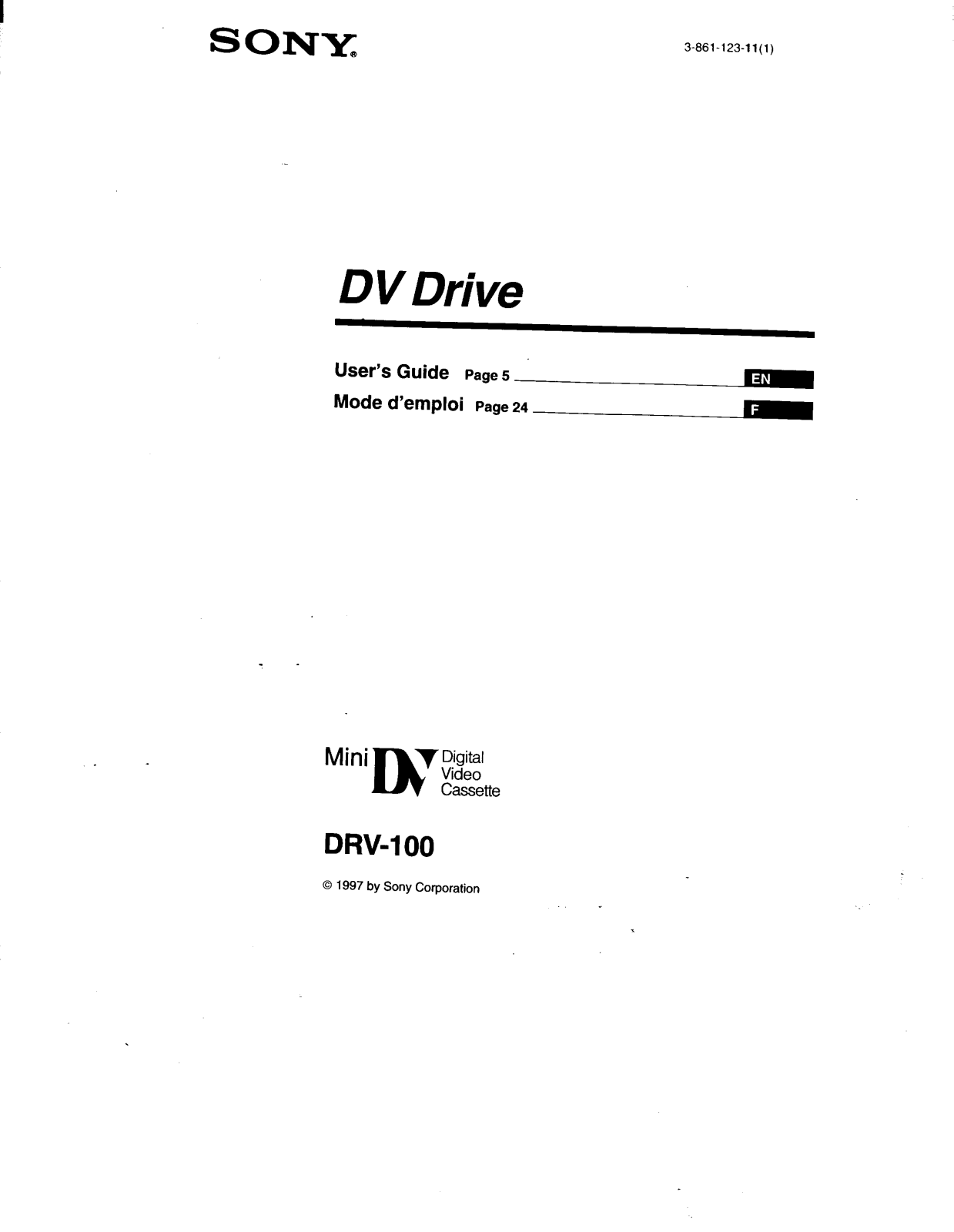 Sony DR-V100 User Manual