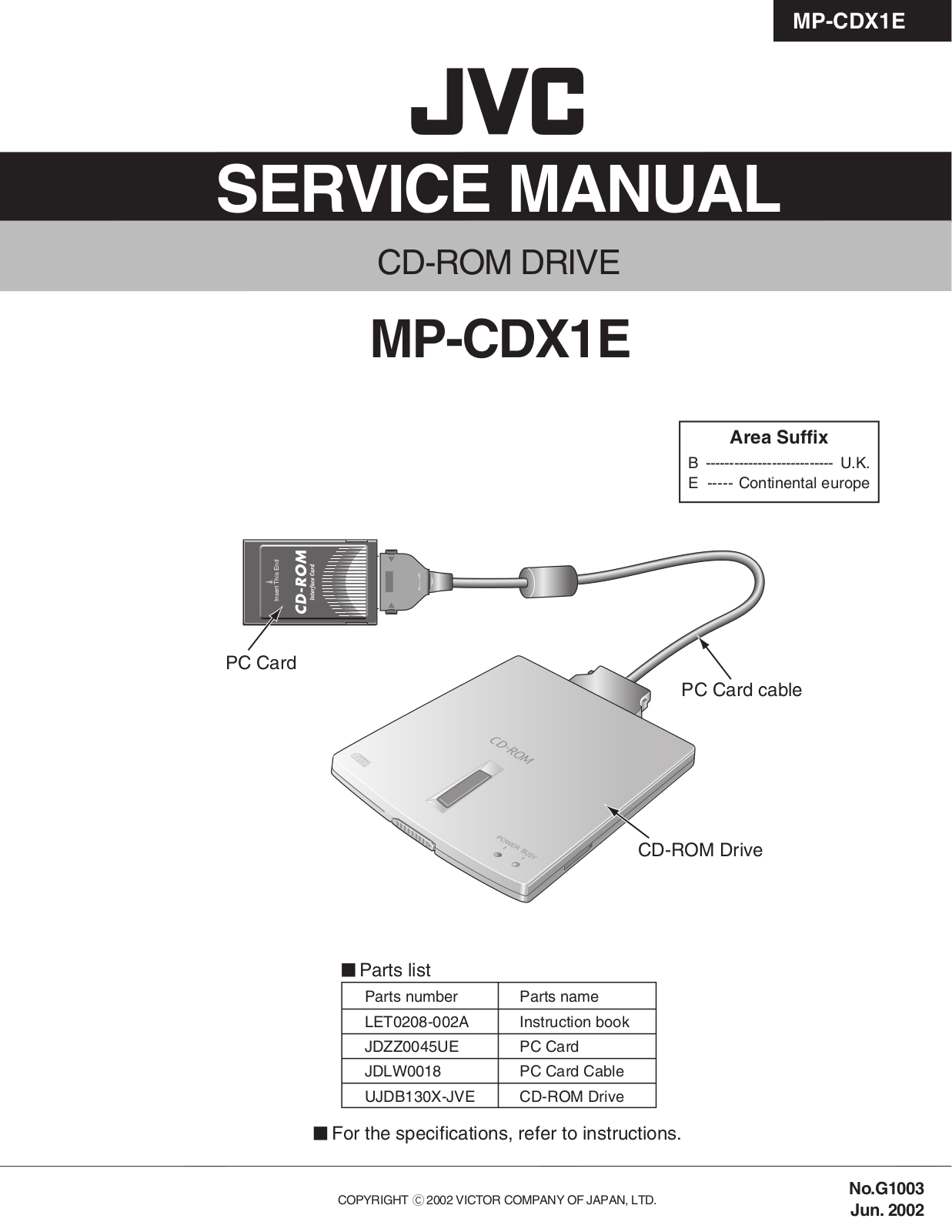 JVC MP-CDX1E Service Manual