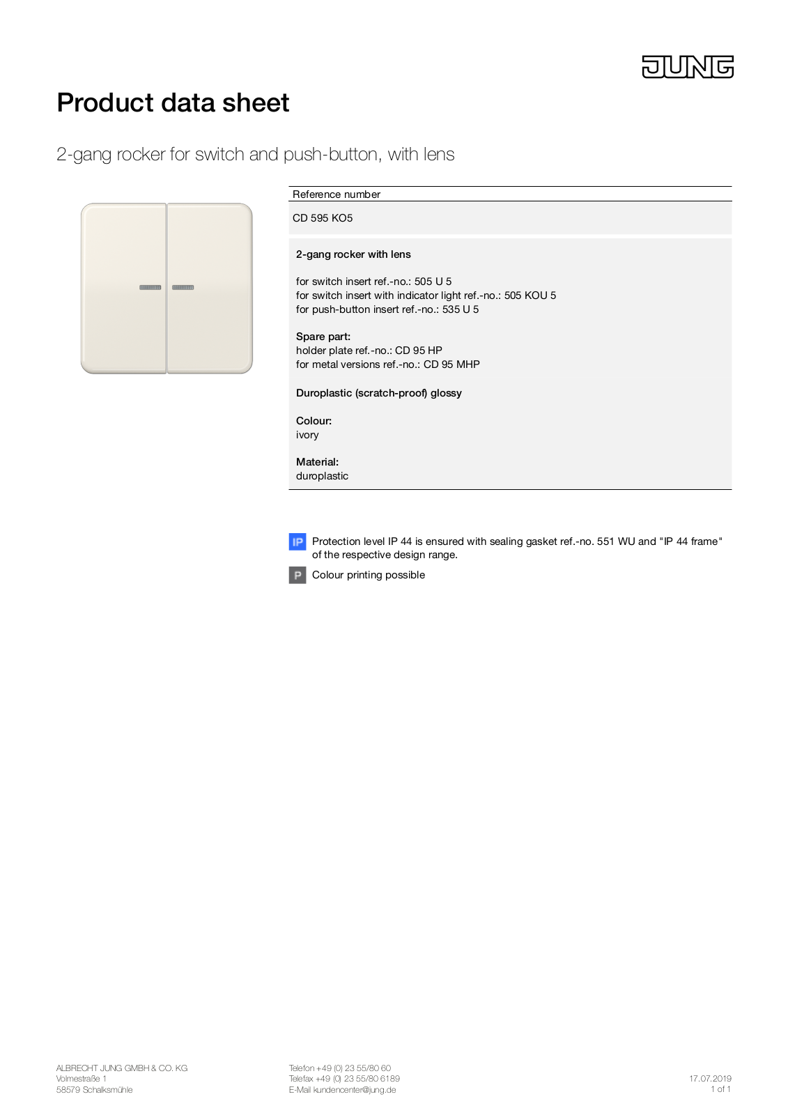 Jung CD 595 KO5 User Manual