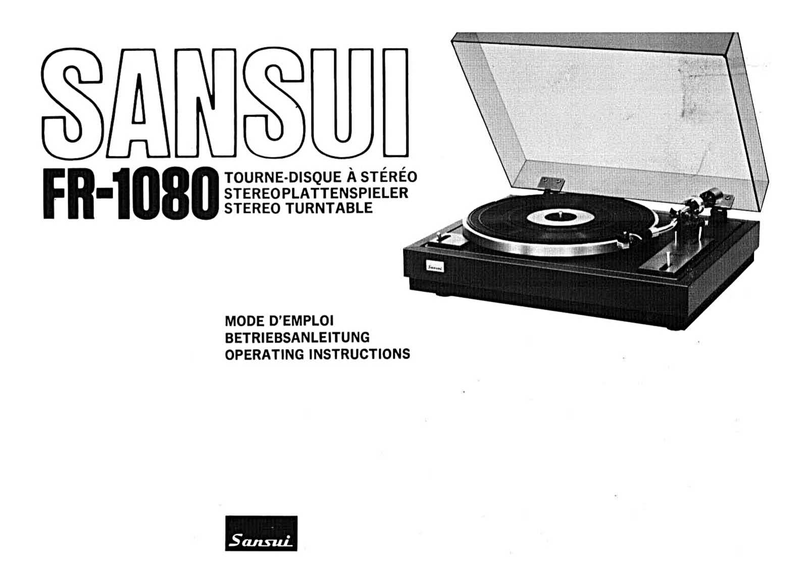 Sansui FR-1080 Owners Manual