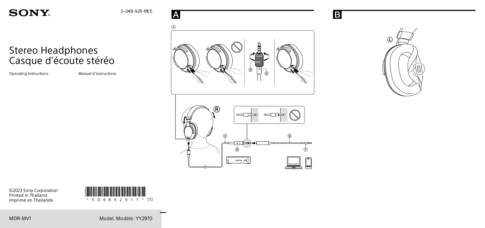 Sony MDR-MV1 User guide - ManualMachine.com