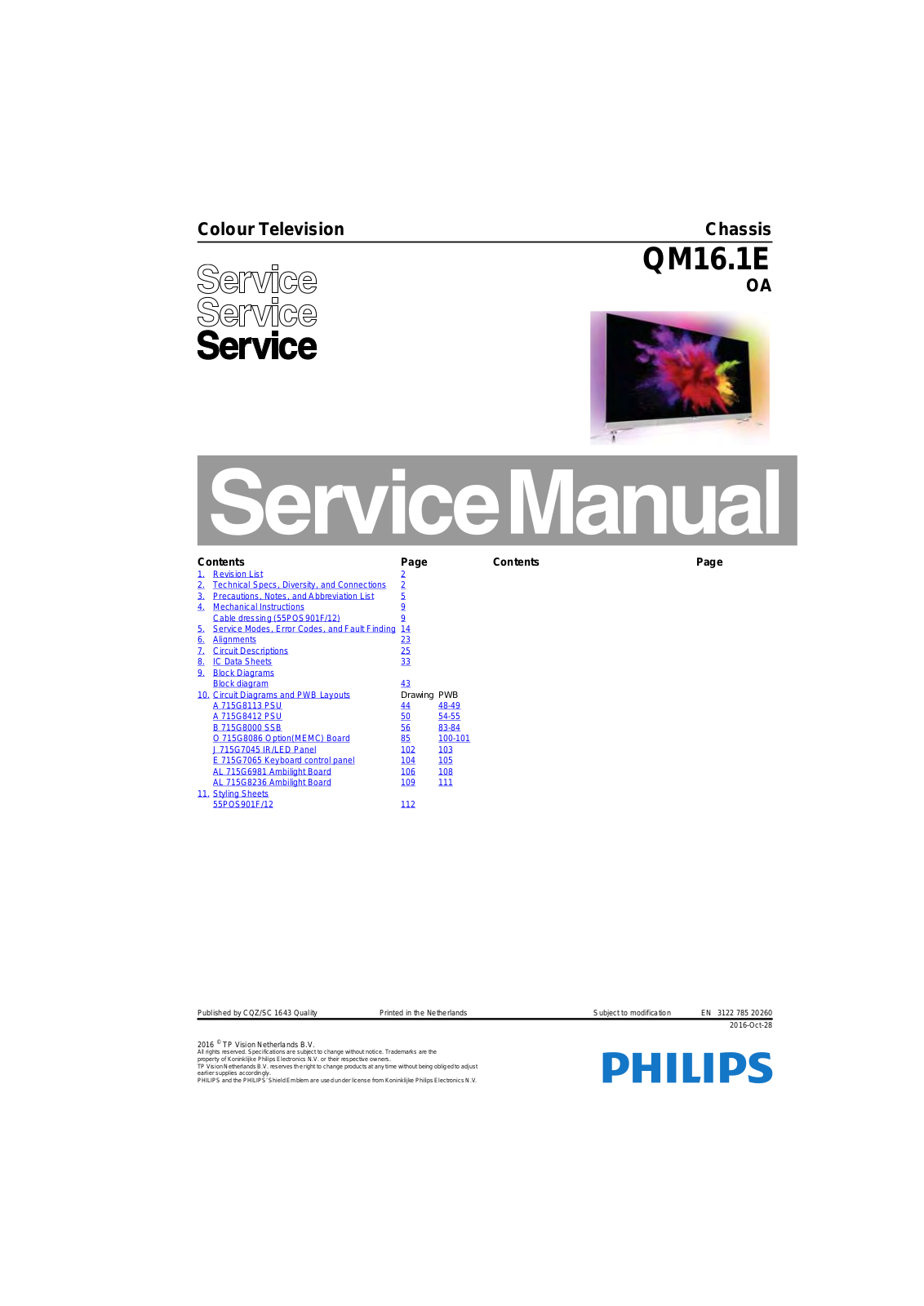 Philips QM16.1E oa Datasheet - ManualMachine.com
