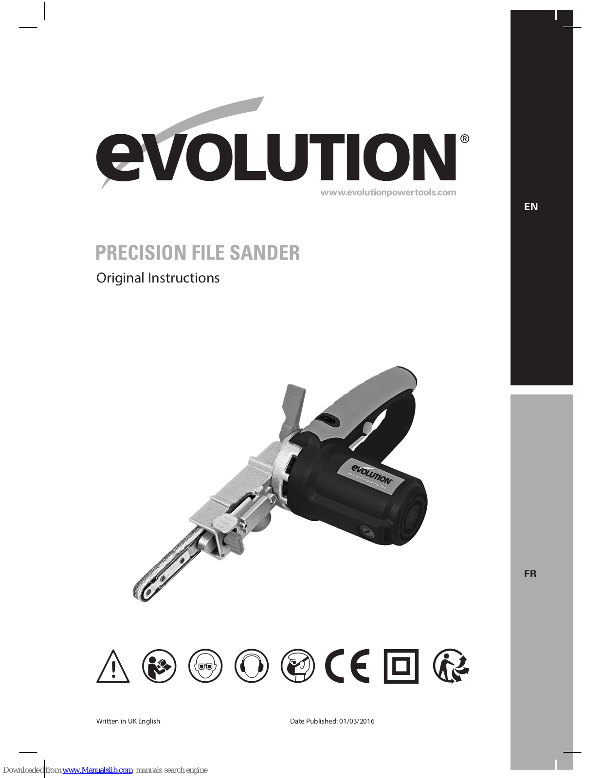 Evolution Precision File Sander Original Instructions Manual