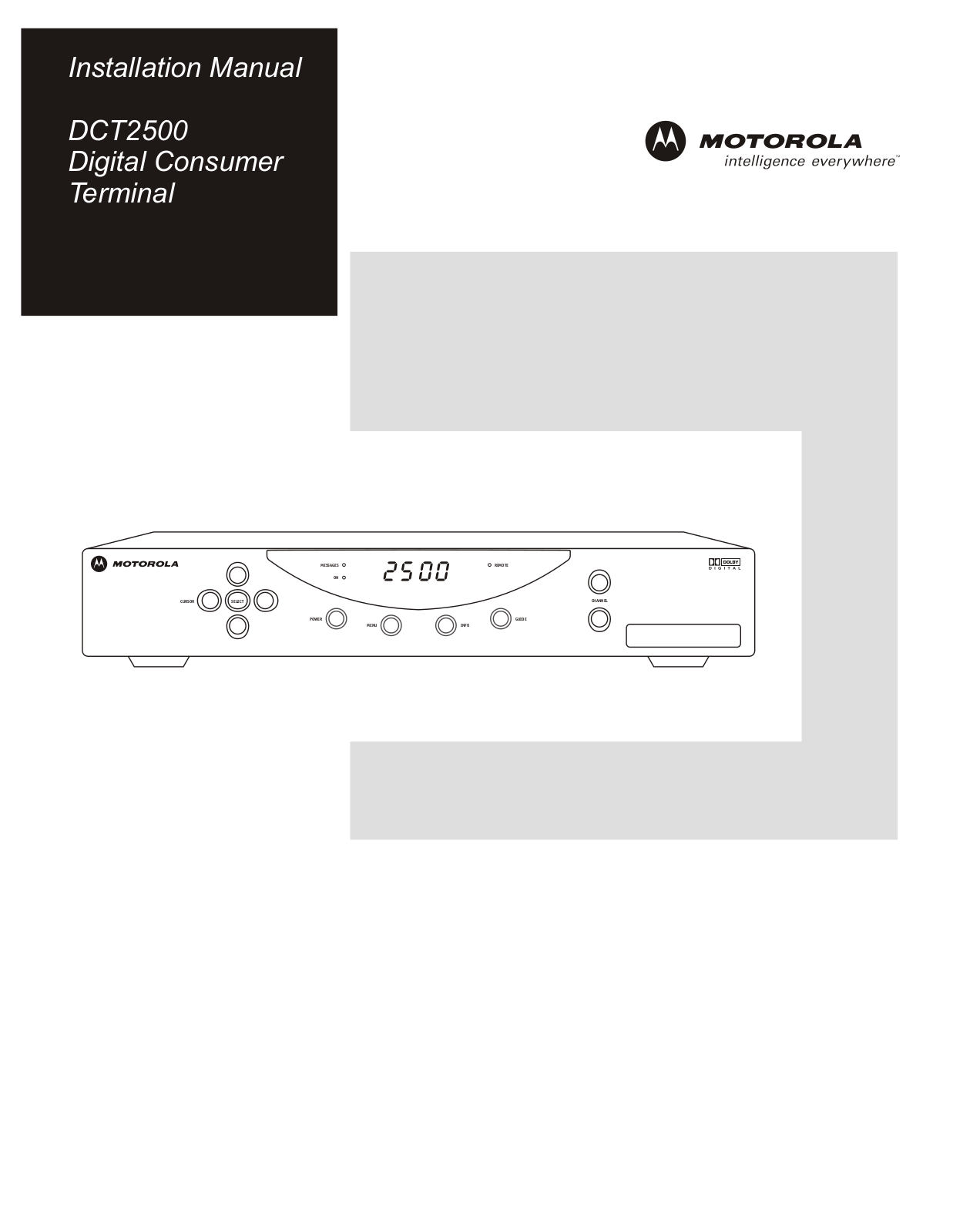 Motorola DCT2500 Installation Manual